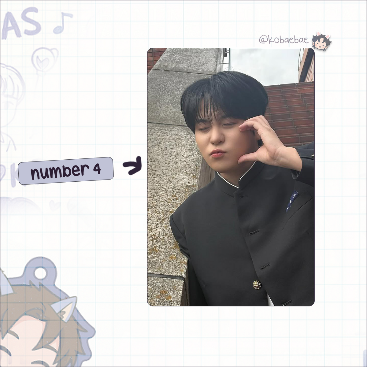 Ateez - Jongho handmade photocards kpop inspired - set 7