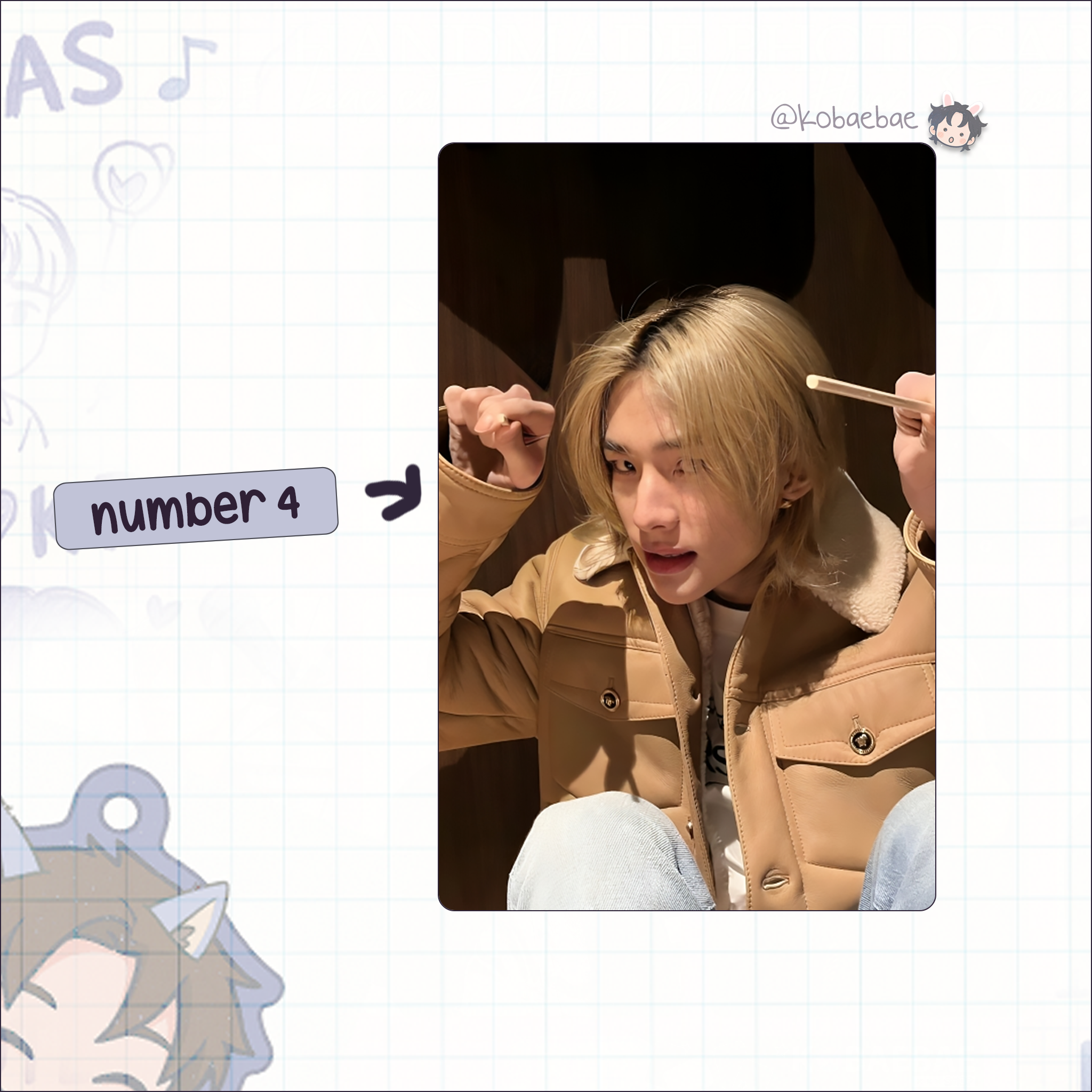 Skz (Stray Kids) - Hyunjin handmade photocards kpop inspired - Set 8