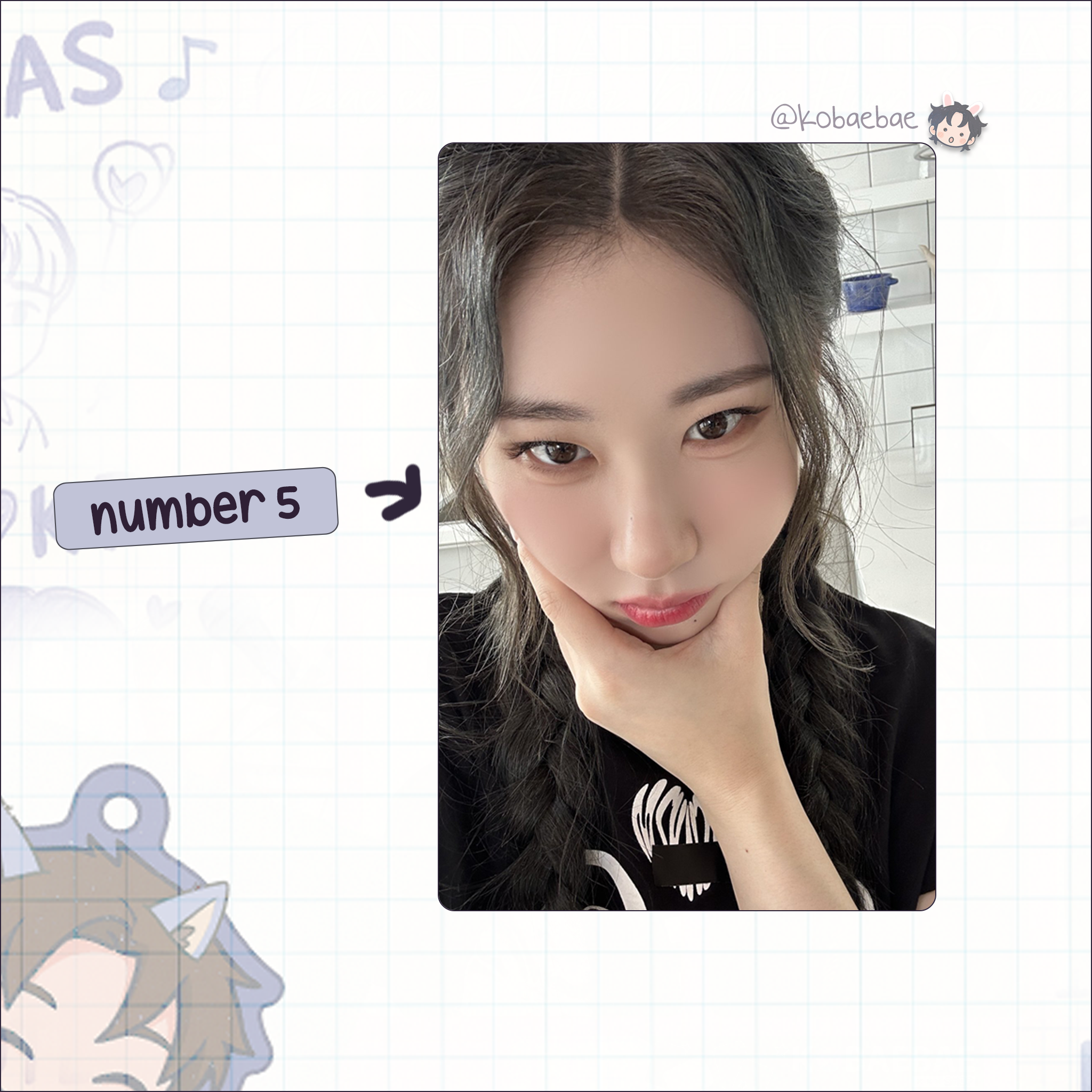 Itz - Chae handmade photocards kpop inspired - Set 2