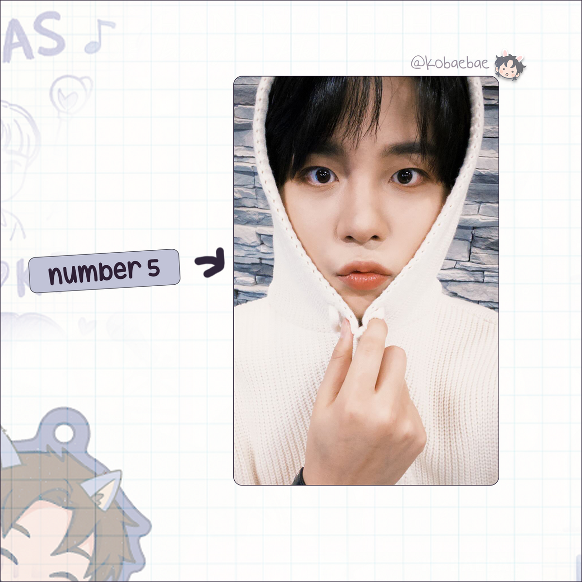 Ateez - Jongho handmade photocards kpop inspired - set 6