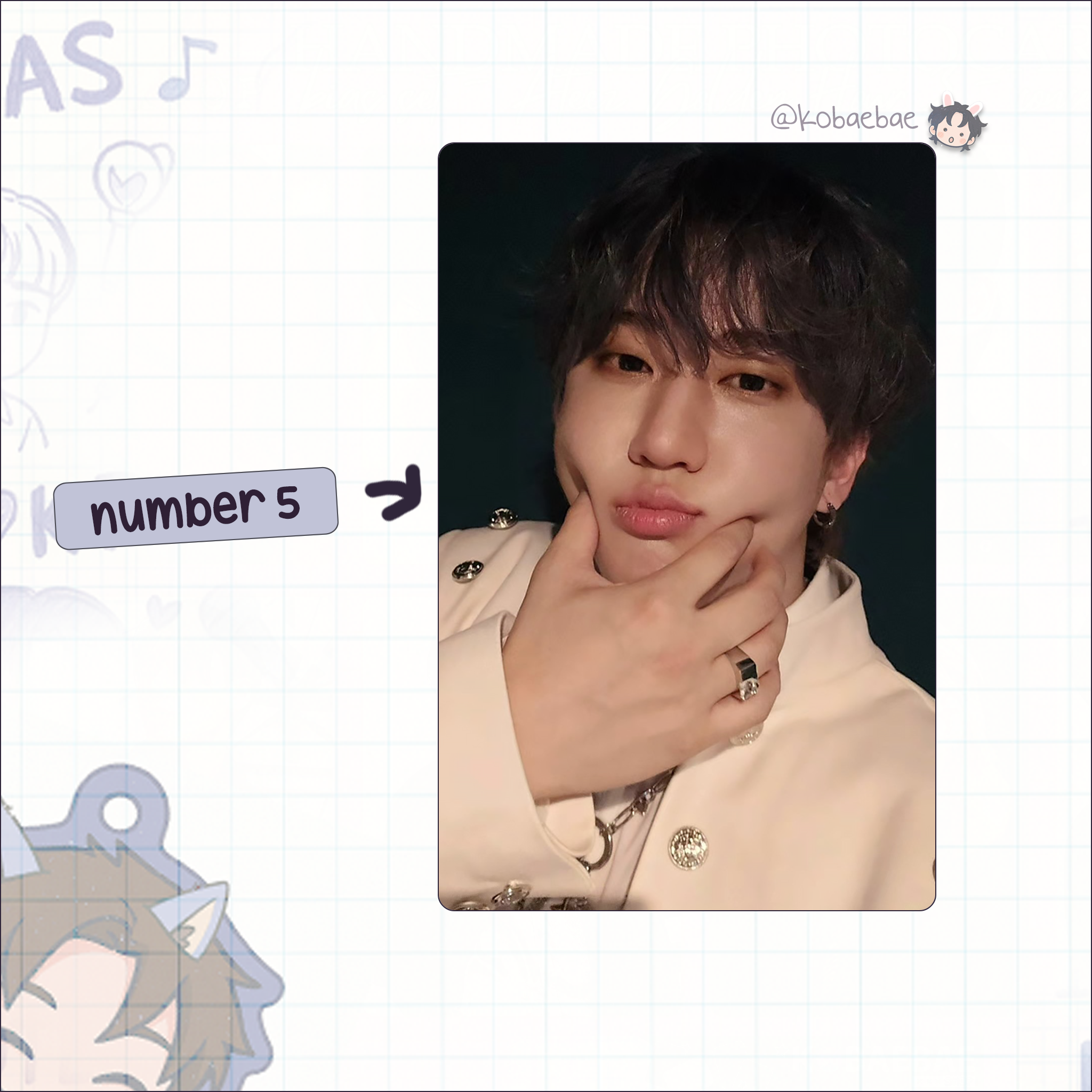 Skz (Stray Kids) - Changbin handmade photocards kpop inspired - Set 9