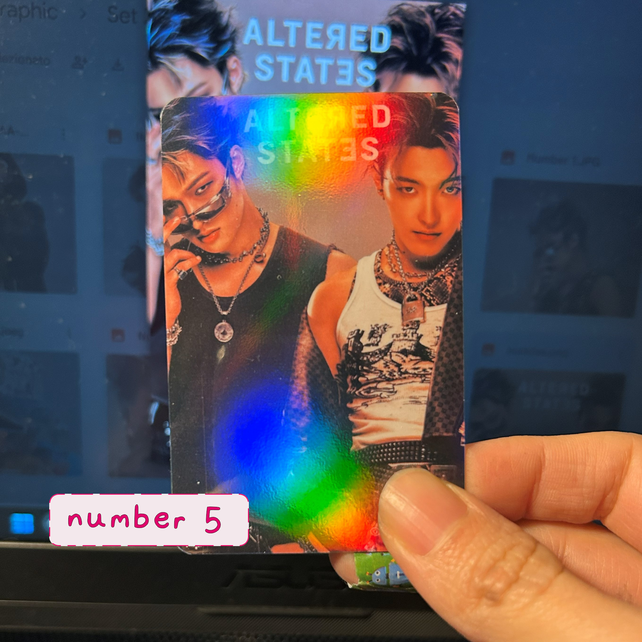 Atz - Rainbow holo Handmade photocards kpop inspired - holographic Bias Set 2