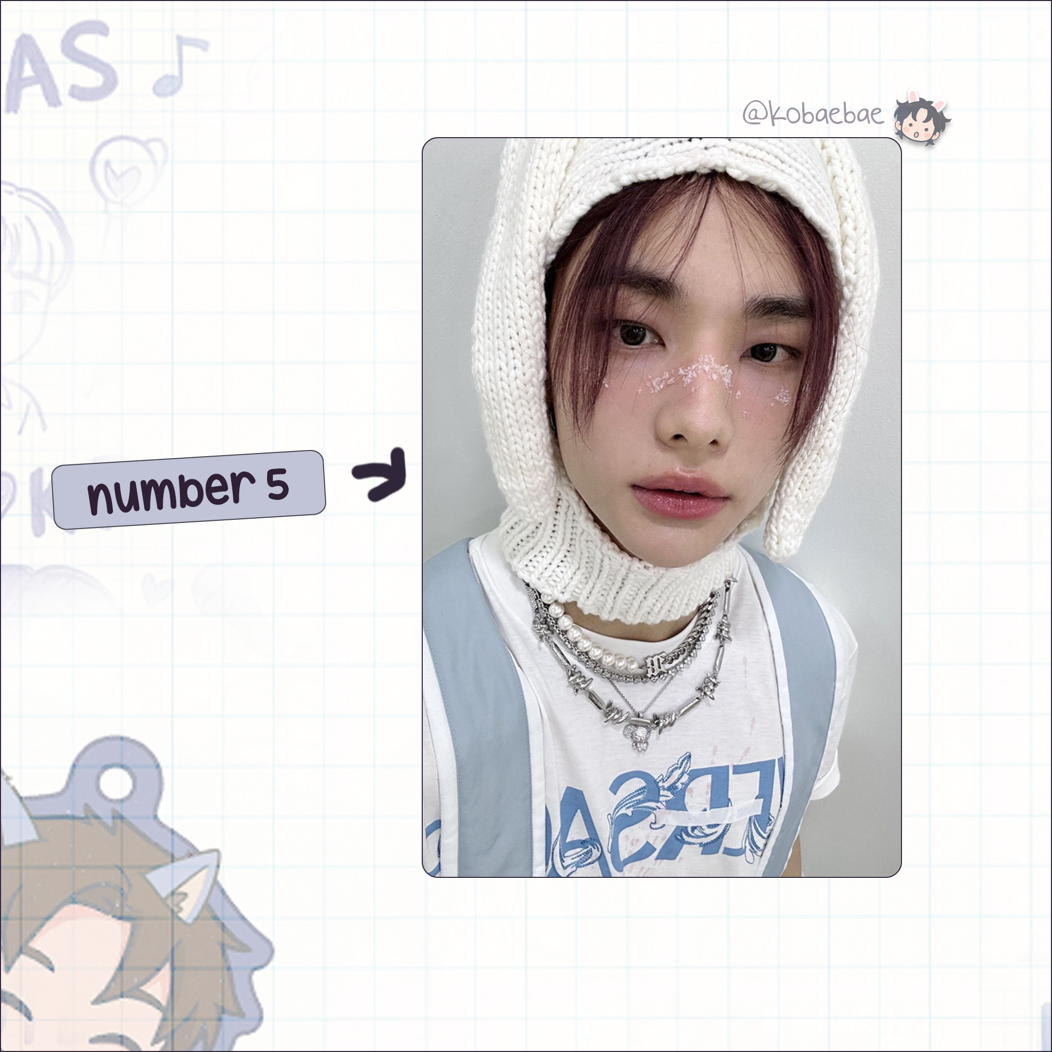 Skz (Stray Kids) - Hyunjin handmade photocards kpop inspired - Set 8