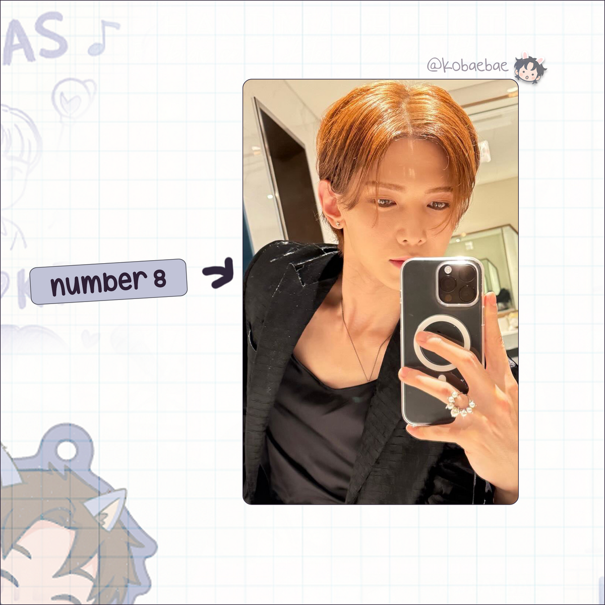Ateez - Yeosang handmade photocards kpop inspired - set 6