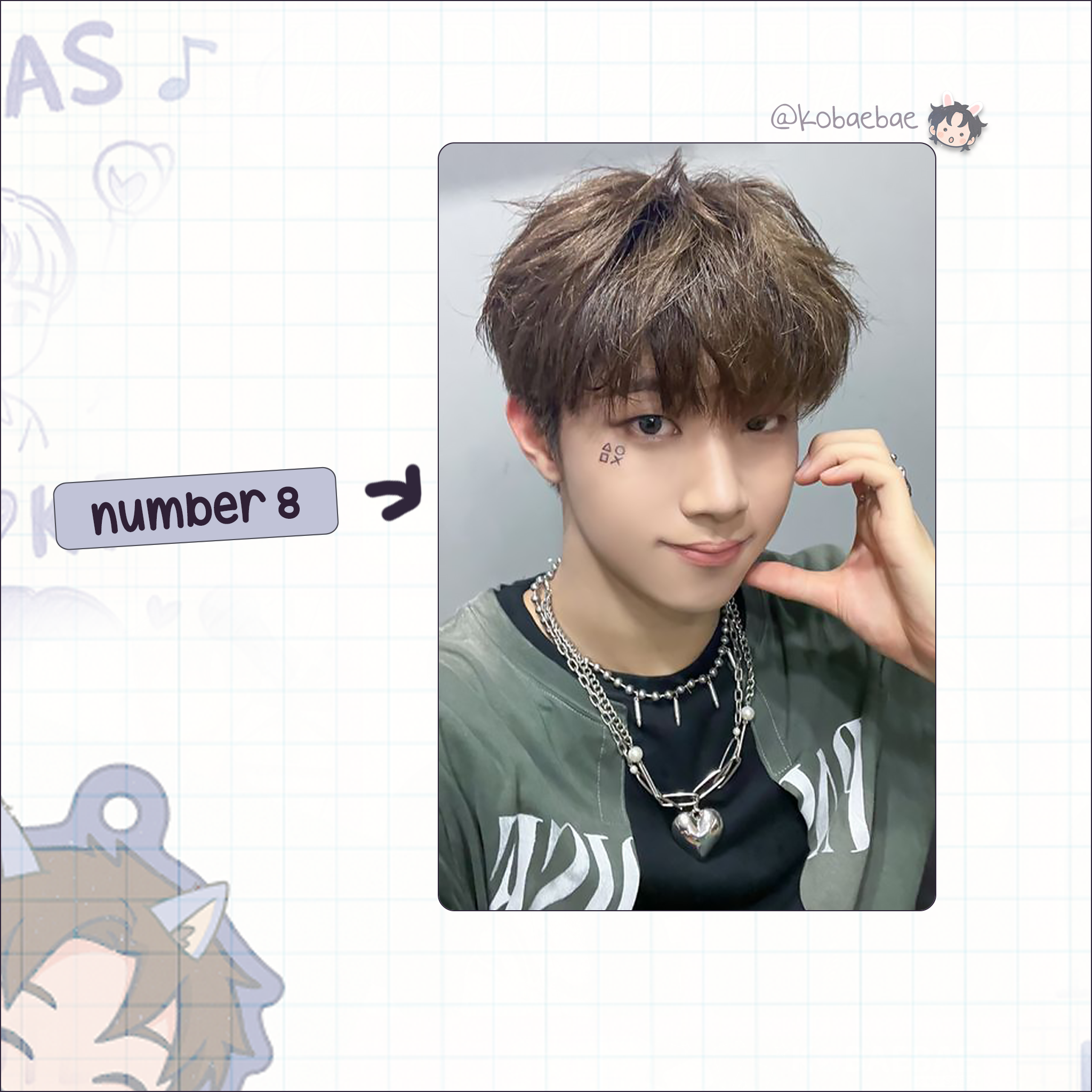 Xkrs - Hyunwoo handmade photocards kpop inspired - Set 1