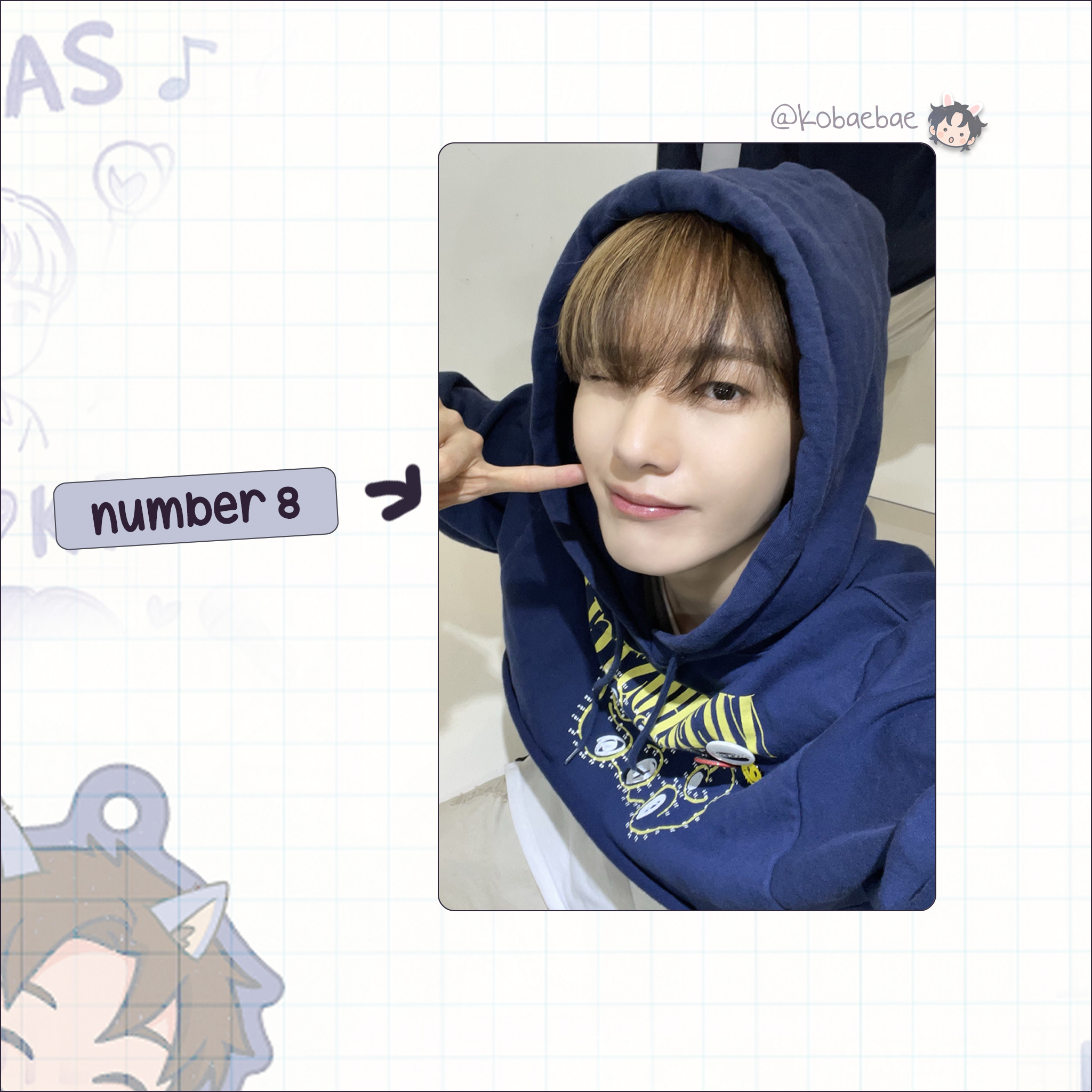 Xkrs - Minjae handmade photocards kpop inspired - Set 1