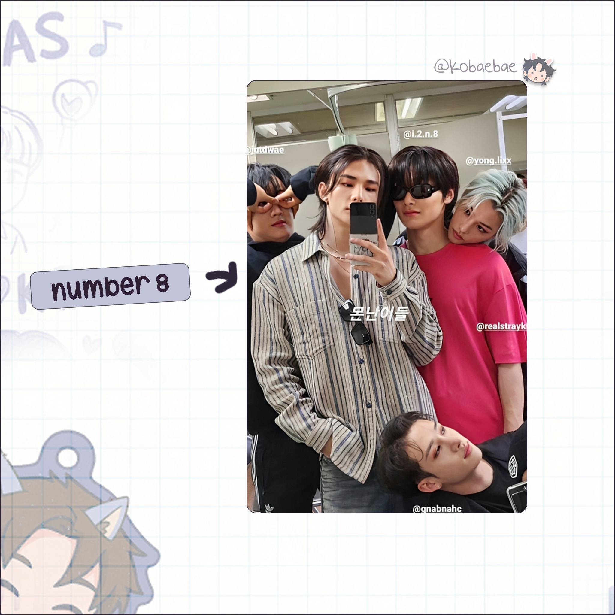 Stray Kids (Skz) - Ot8 Unit Handmade photocards kpop inspired - Bias set 3