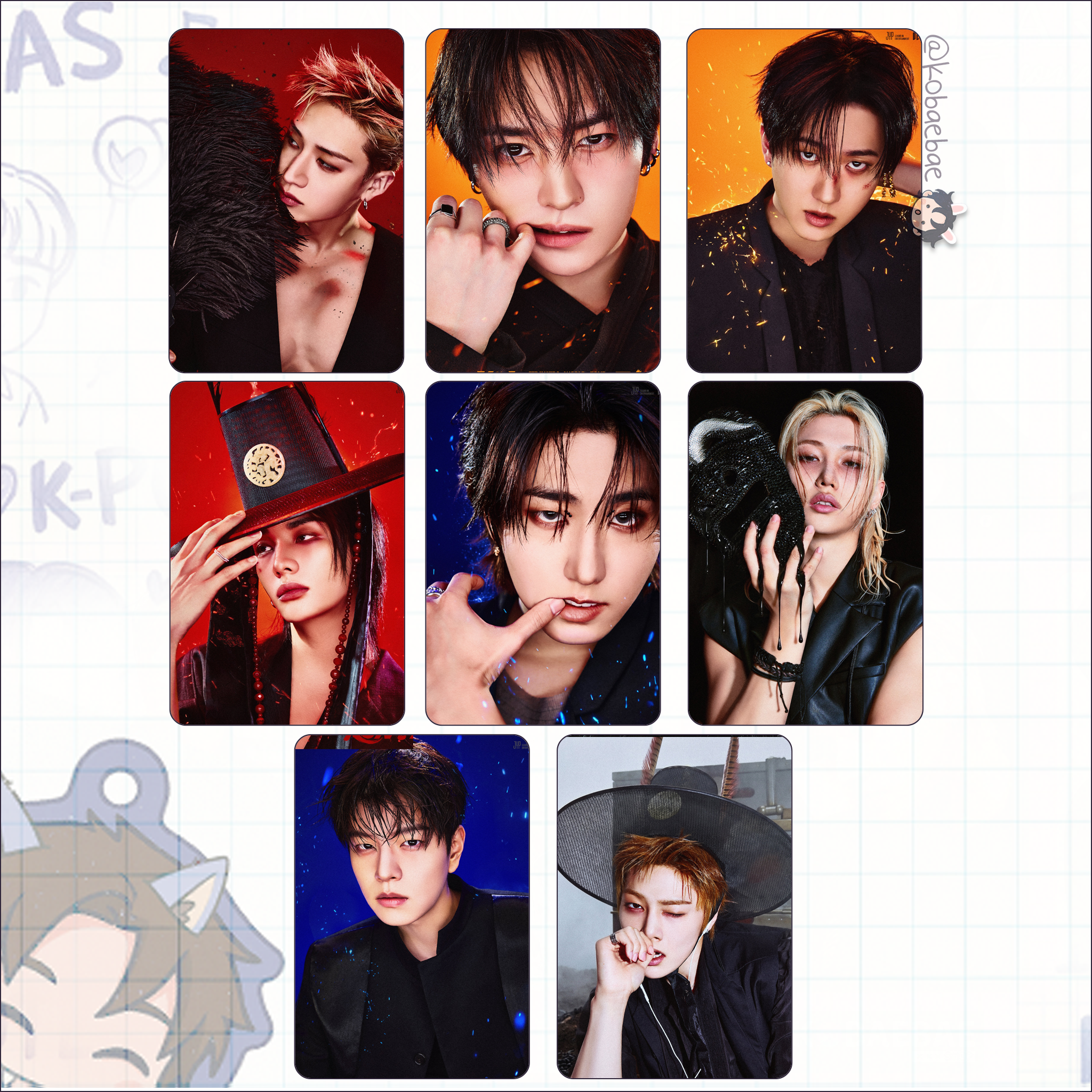 Skz (Stray Kids) - Run it handmade photocards kpop inspired - Bias set 1