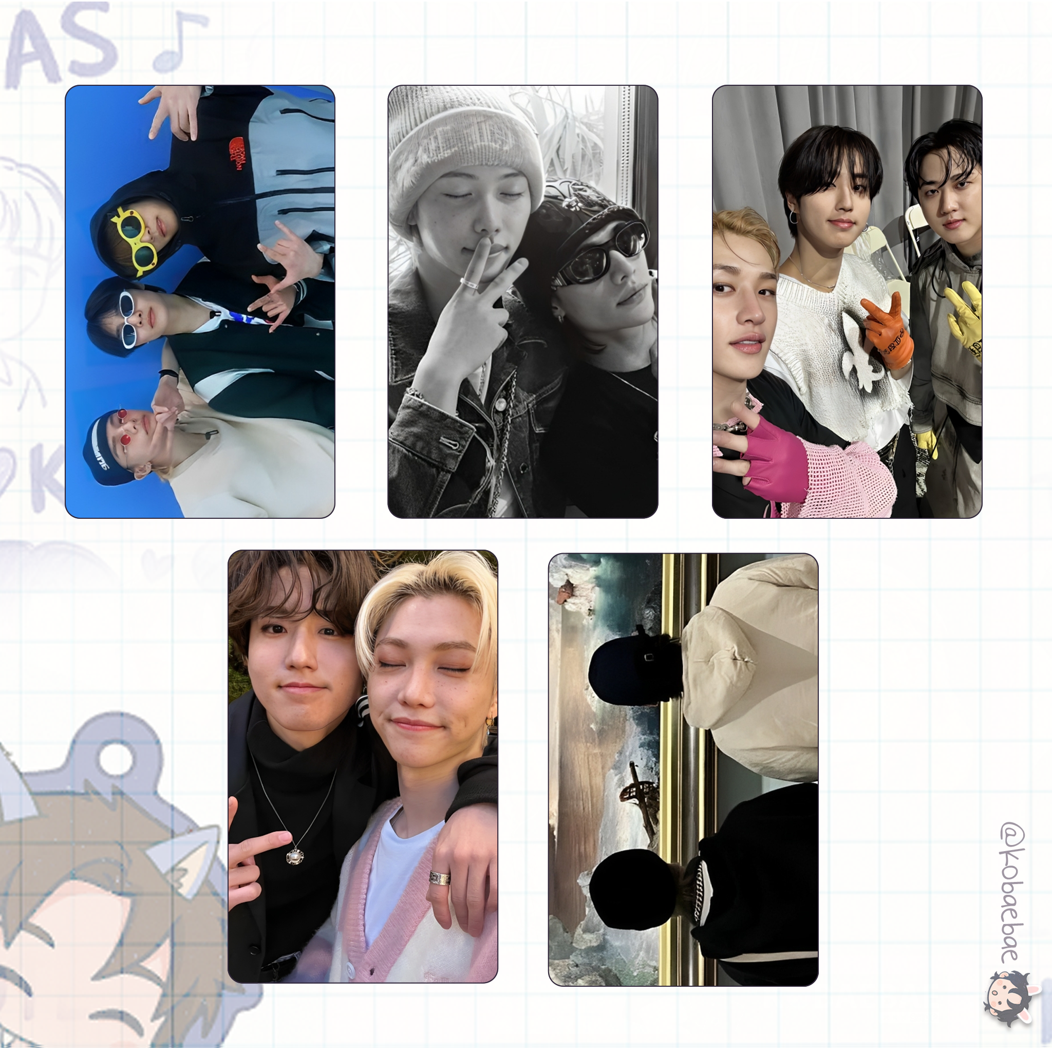 Stray Kids (Skz) - Ot8 Unit Handmade photocards kpop inspired - Bias set 3