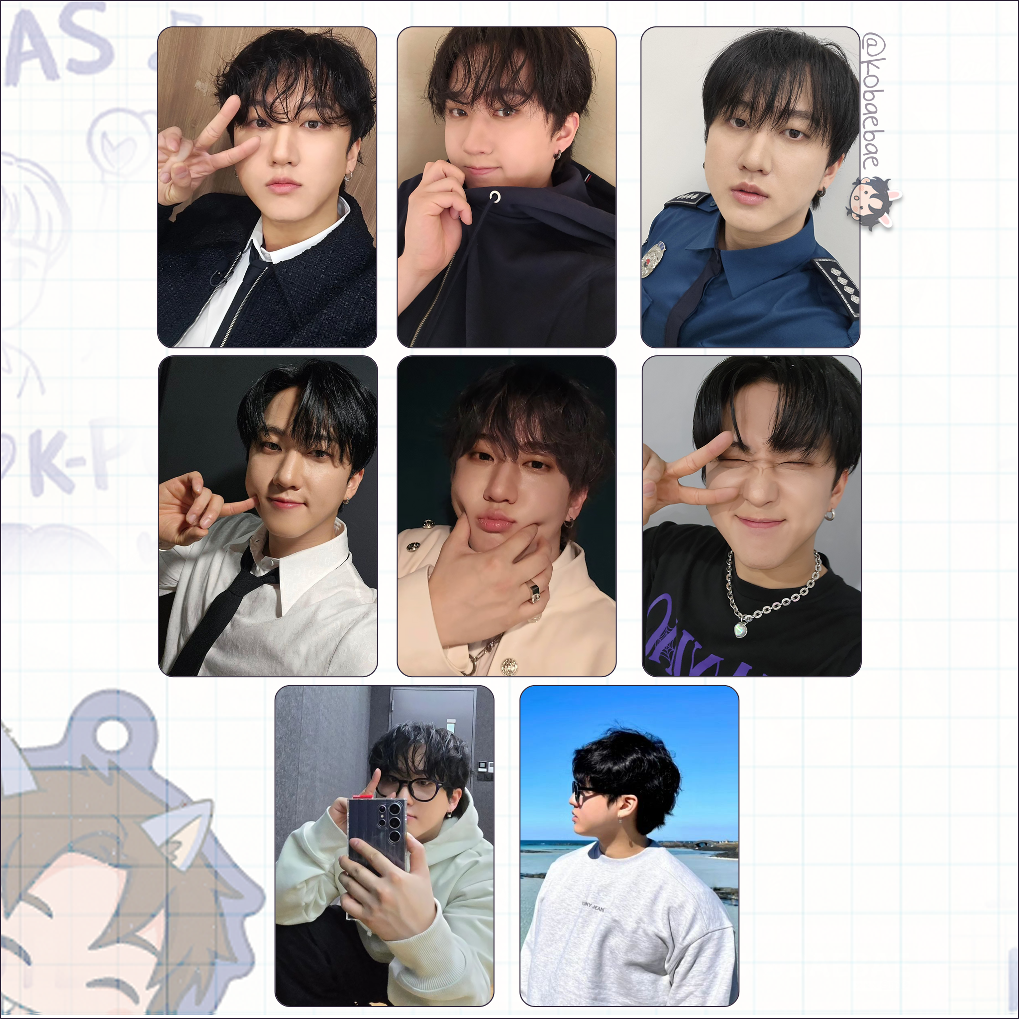Skz (Stray Kids) - Changbin handmade photocards kpop inspired - Set 9