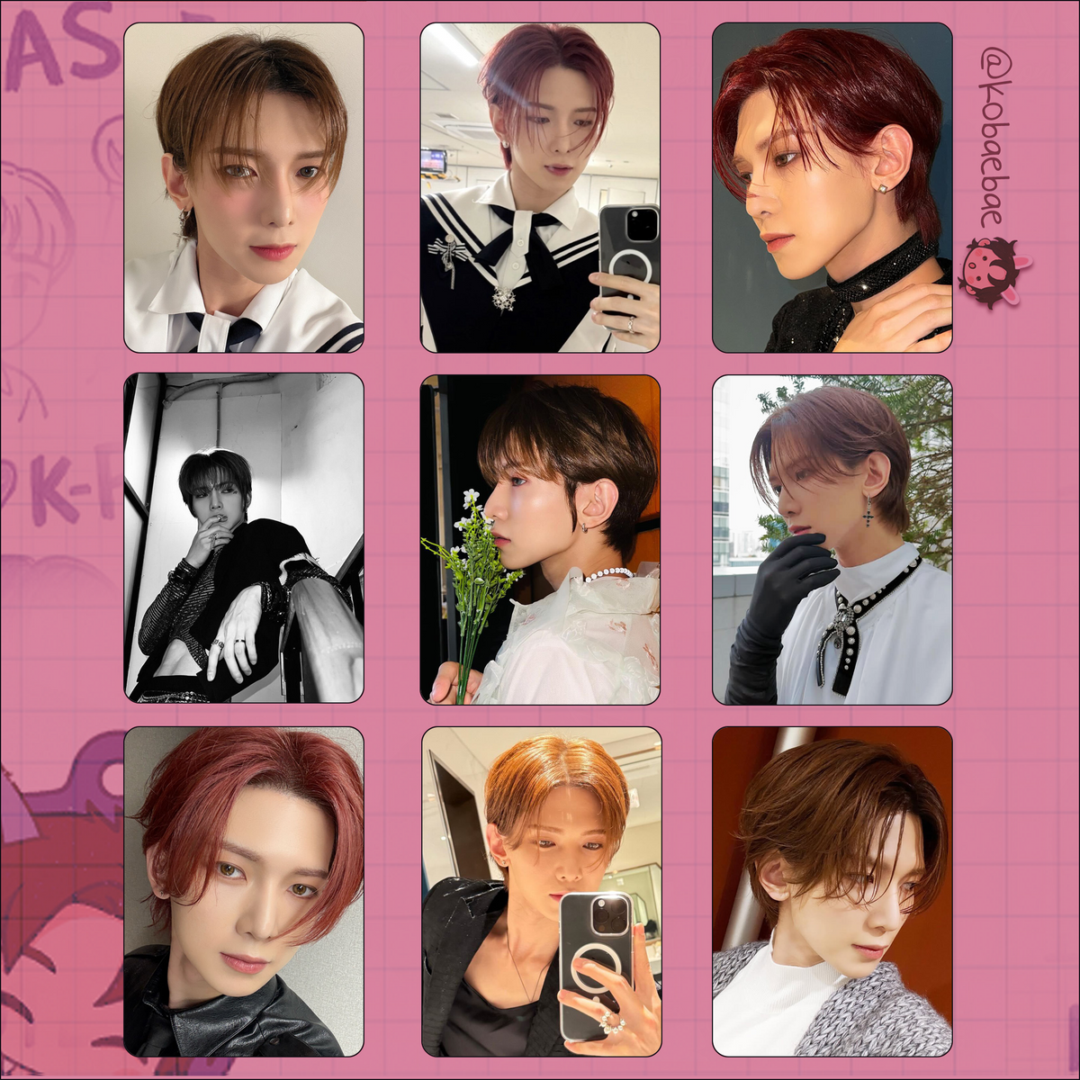 Ateez - Yeosang handmade photocards kpop inspired - set 6