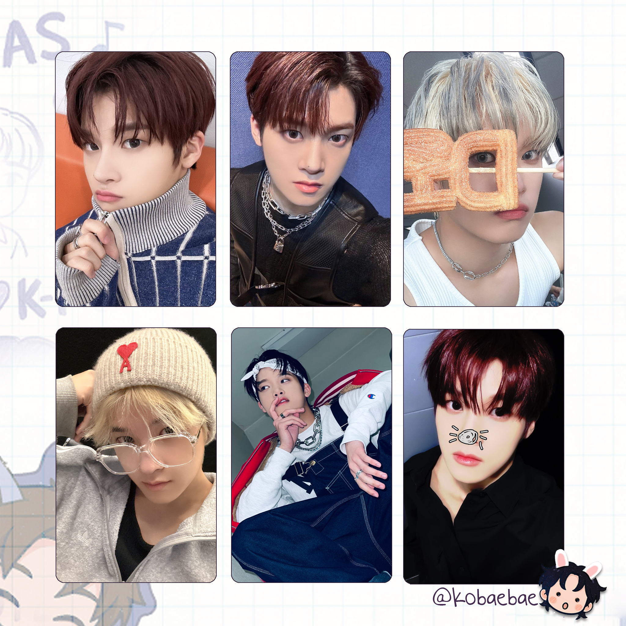 Xikers - Junmin handmade photocards kpop inspired - Set 2