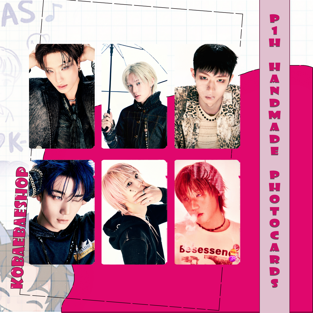 P1h - Duh Handmade photocards kpop inspired - Double side set