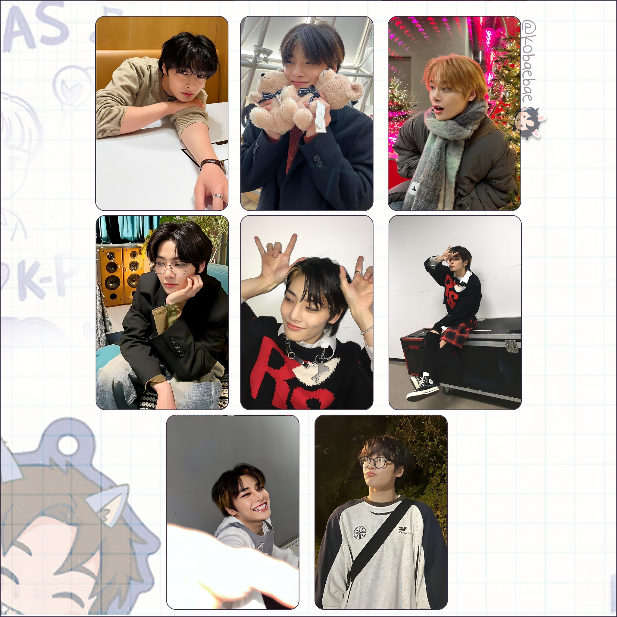 Stray Kids (Skz) - IN Handmade photocards kpop inspired - Bias set 8