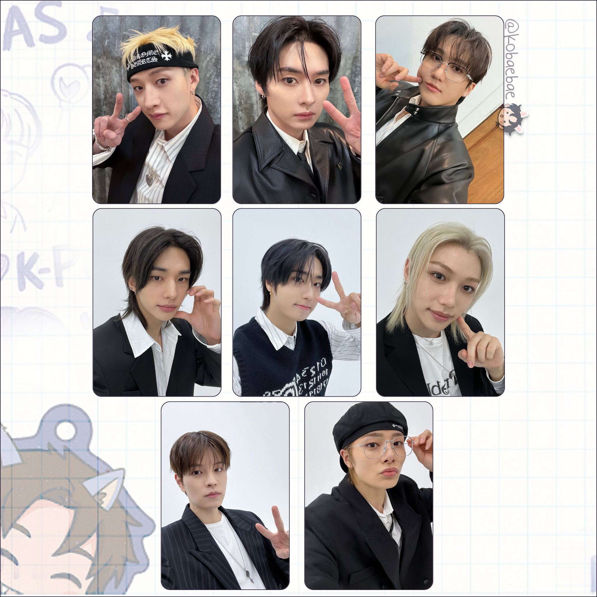 Skz (Stray Kids) - 8th Anniversary handmade photocards kpop inspired - bias set