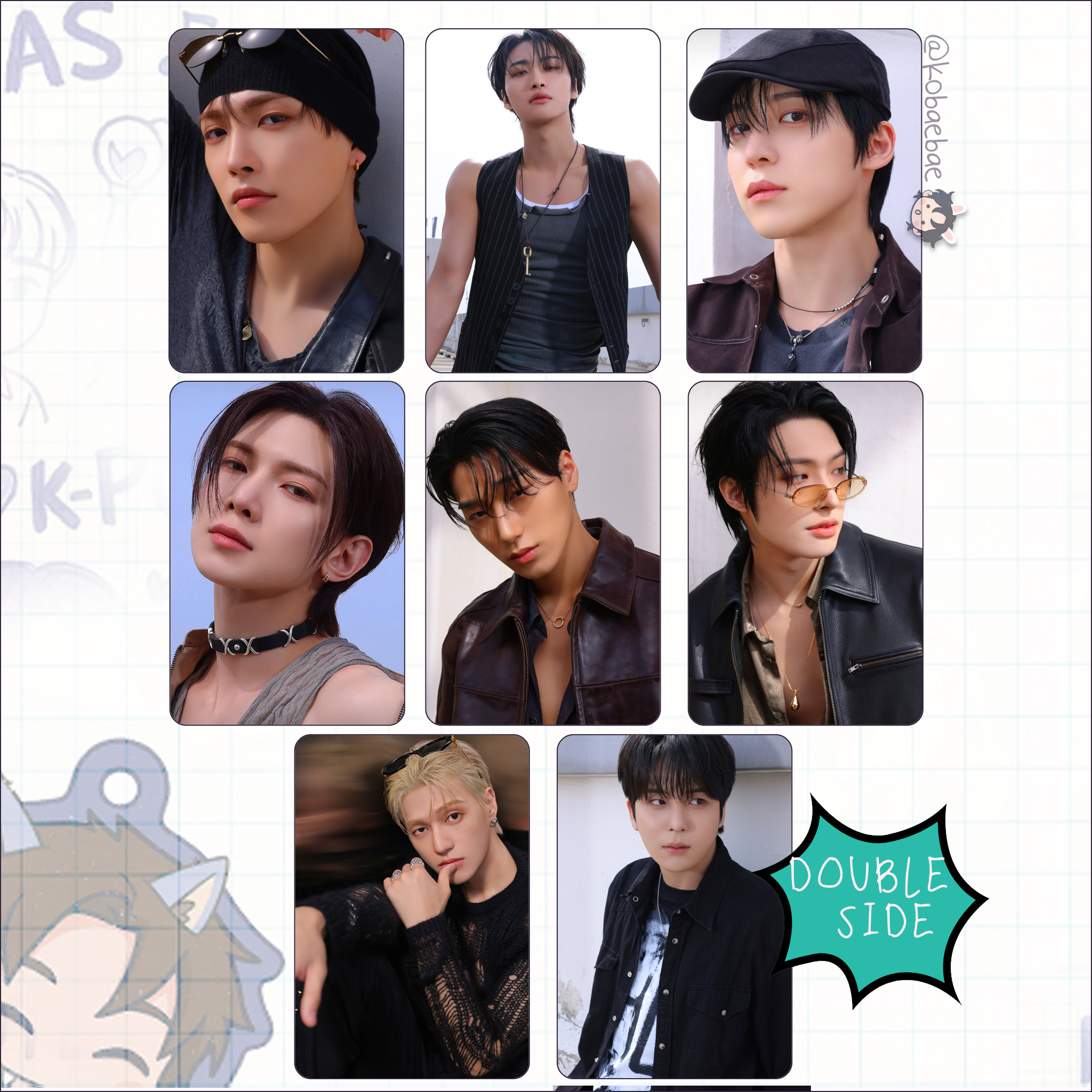 Atz - Golden H. 3 -  Handmade photocards kpop inspired - Double set 2