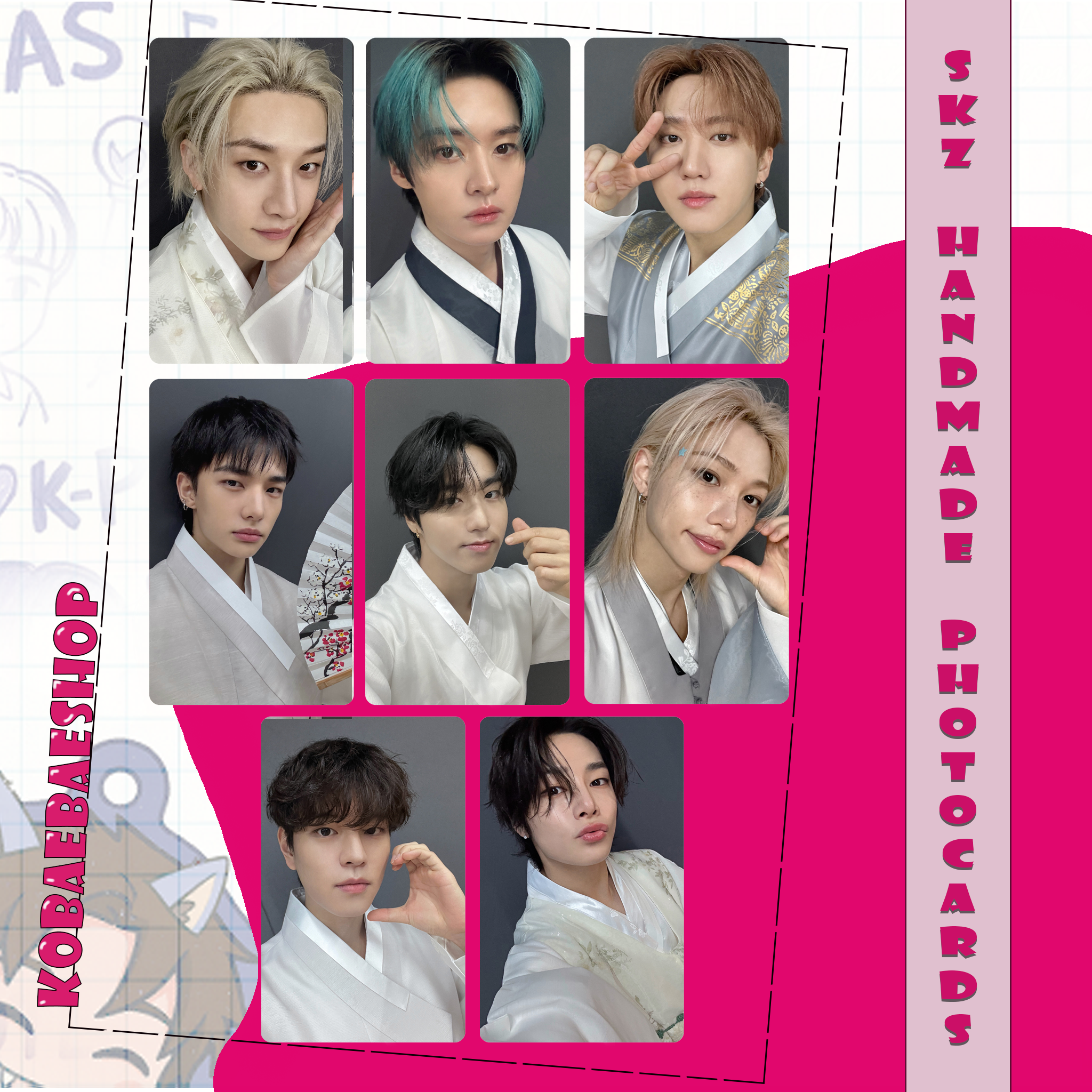 Skz - Chuseok 25 handmade photocards kpop inspired - Bias set