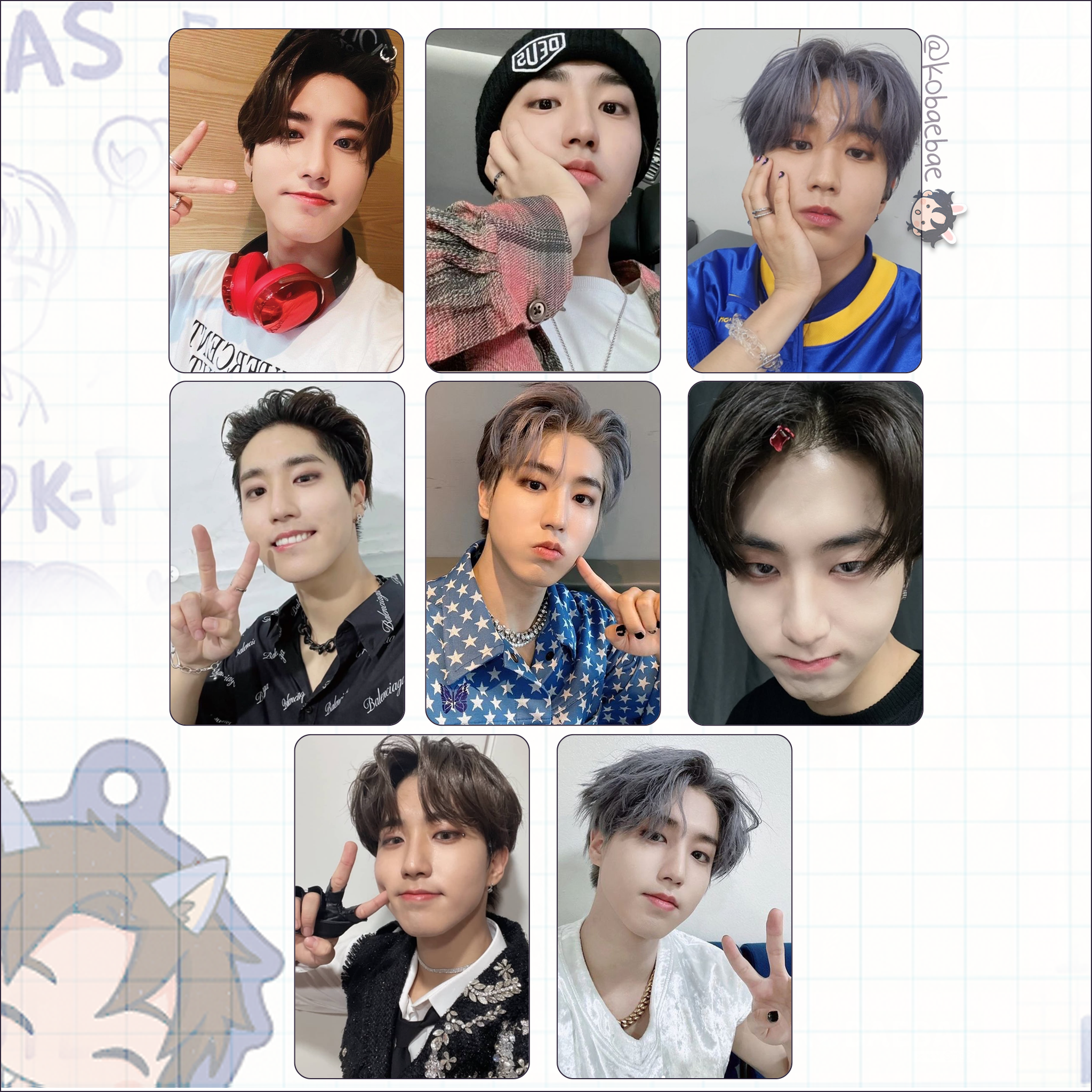 Skz (Stray Kids) - Han handmade photocards kpop inspired - Set 6