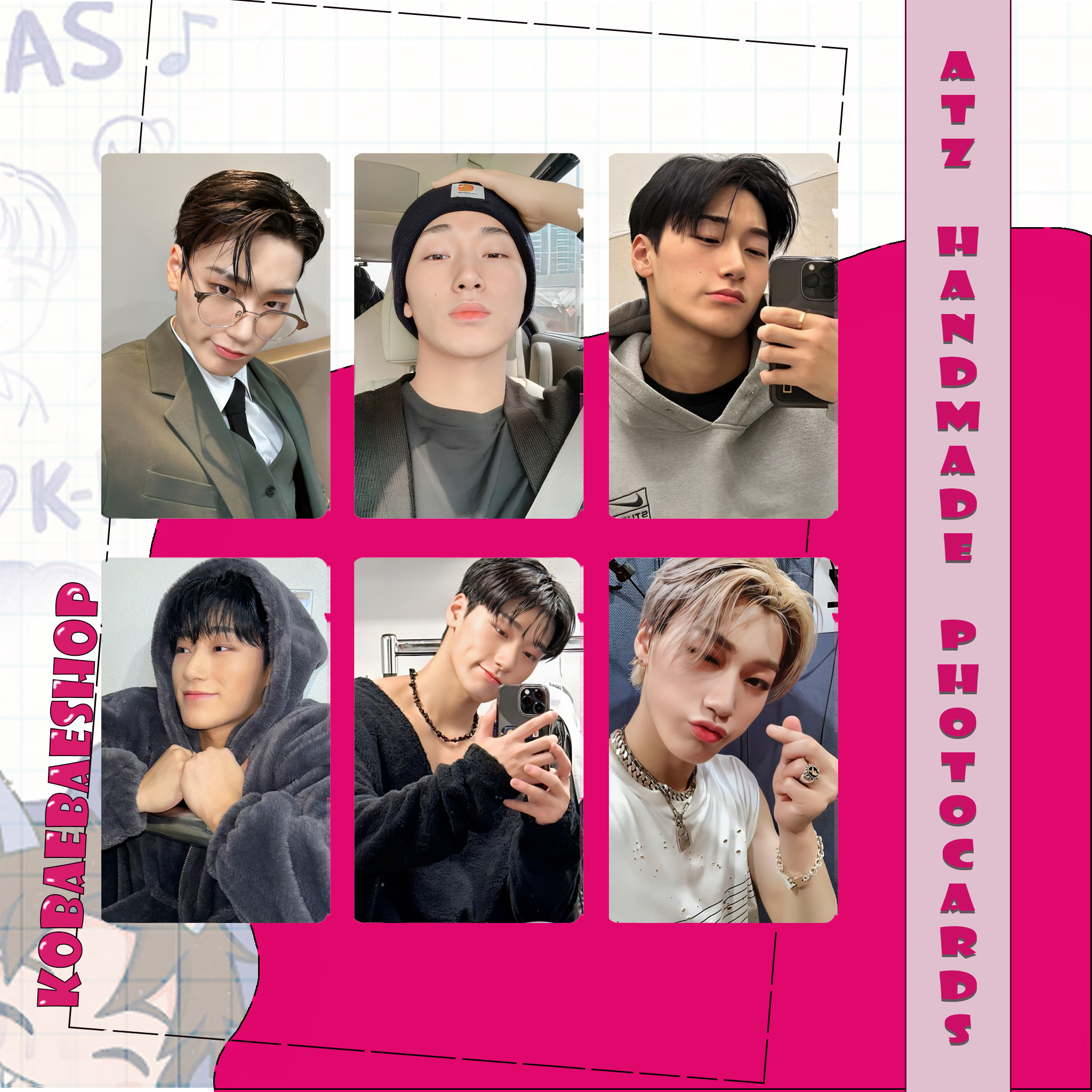Atz -  Sannie handmade photocards kpop inspired - Set 3