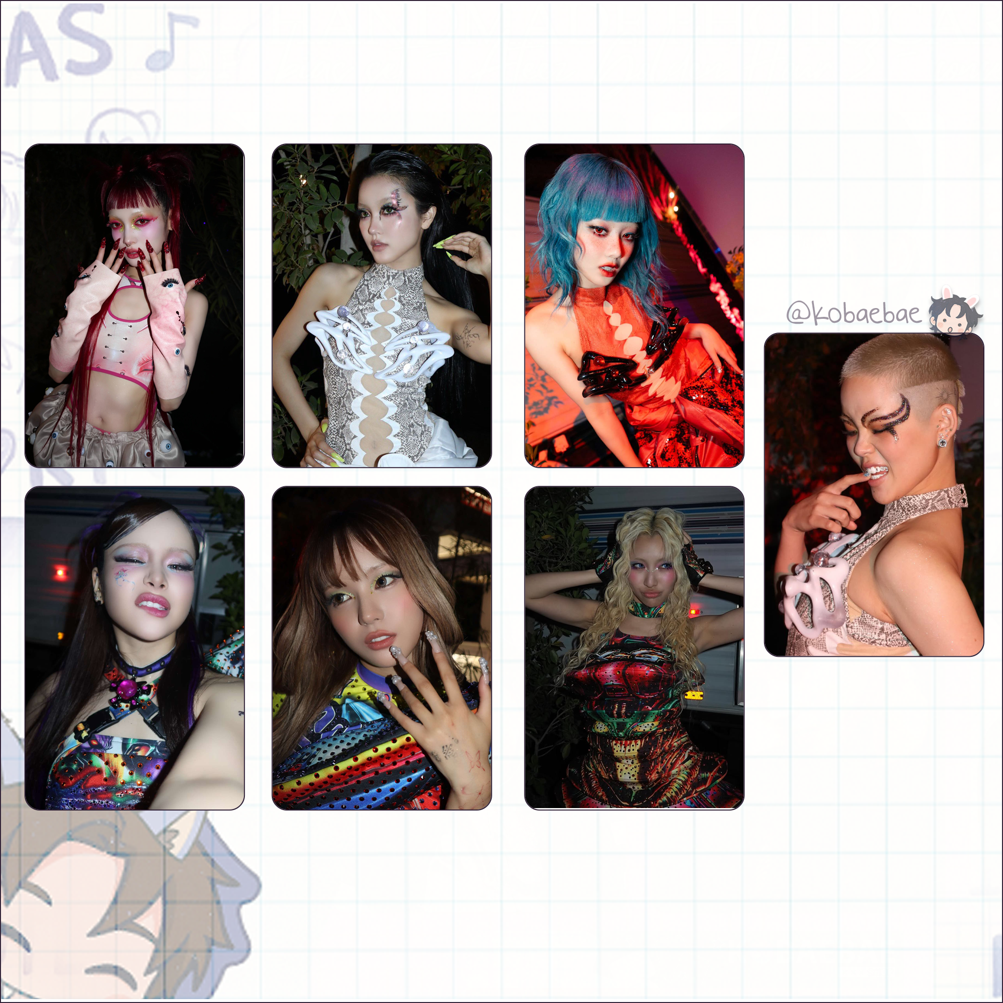 Xg - Coachella handmade photocards kpop inspired - Double bias set