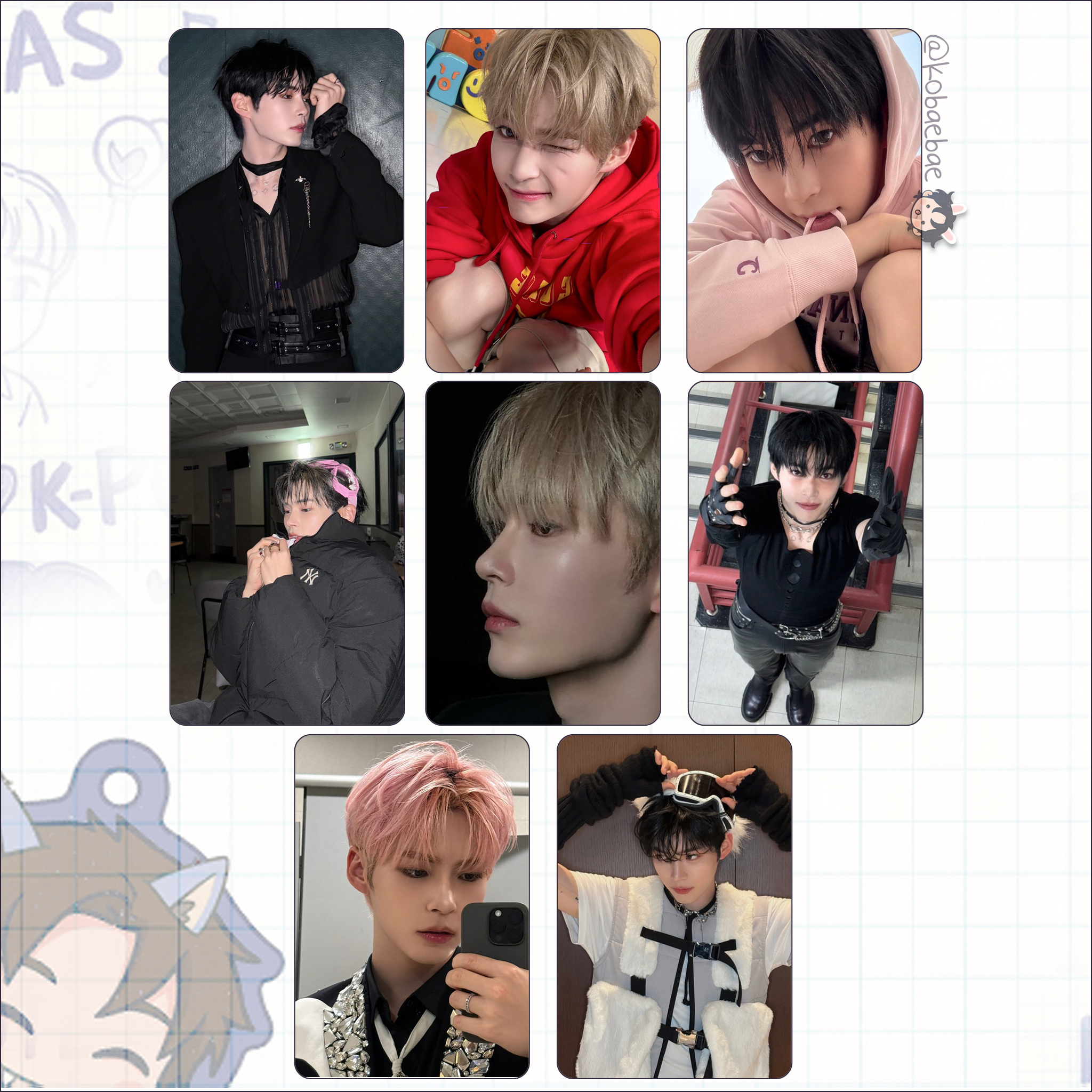 Zb1 - Hanbin handmade photocards kpop inspired - Set 3