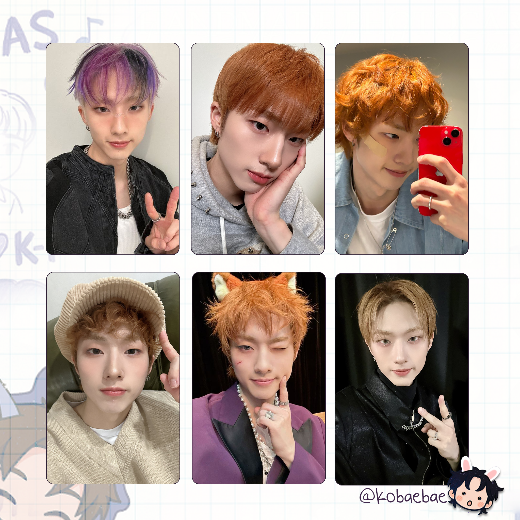 P1H - Jiung handmade photocards kpop inspired - Set 2