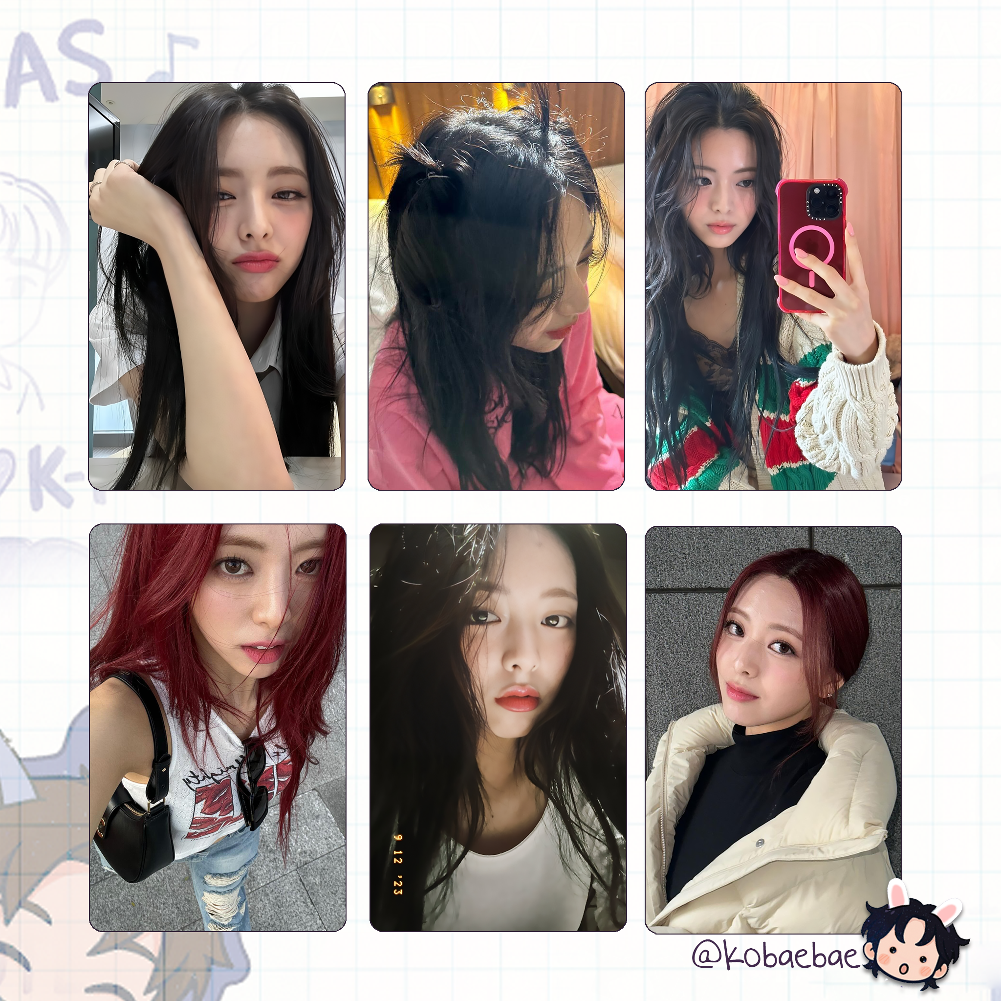 Itz - Yuna handmade photocards kpop inspired - Set 2