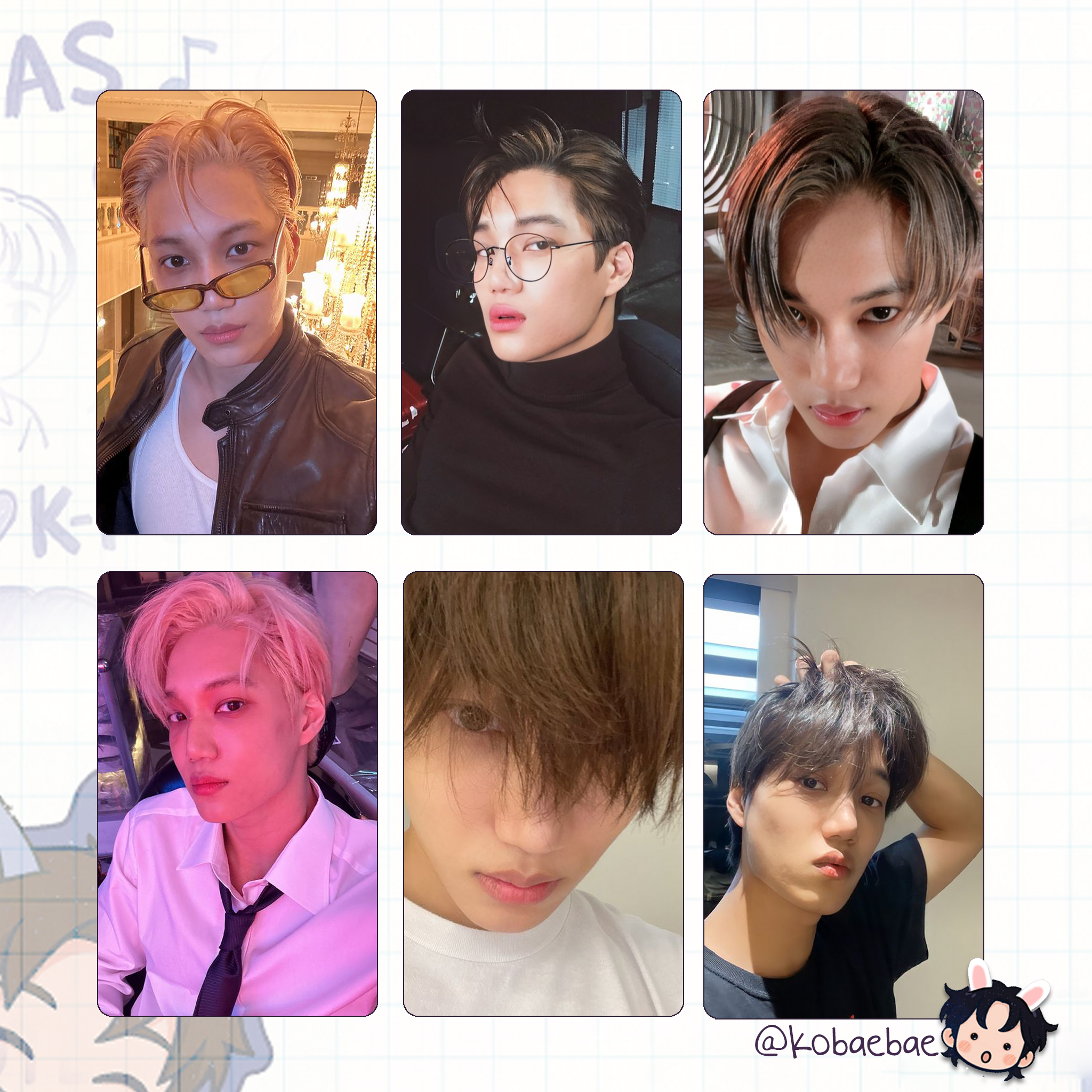Kai - handmade photocards kpop inspired - bias set