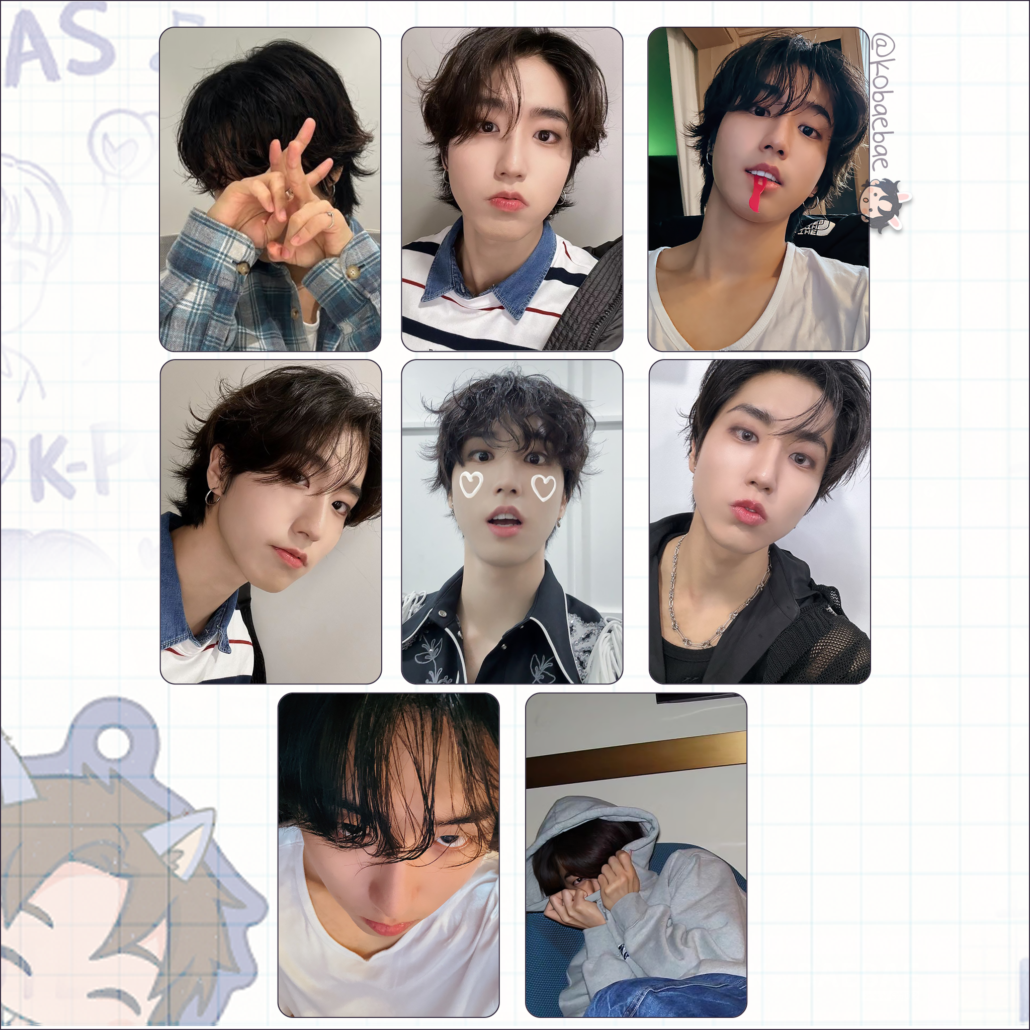 Skz (Stray Kids) - Han handmade photocards kpop inspired - Set 9