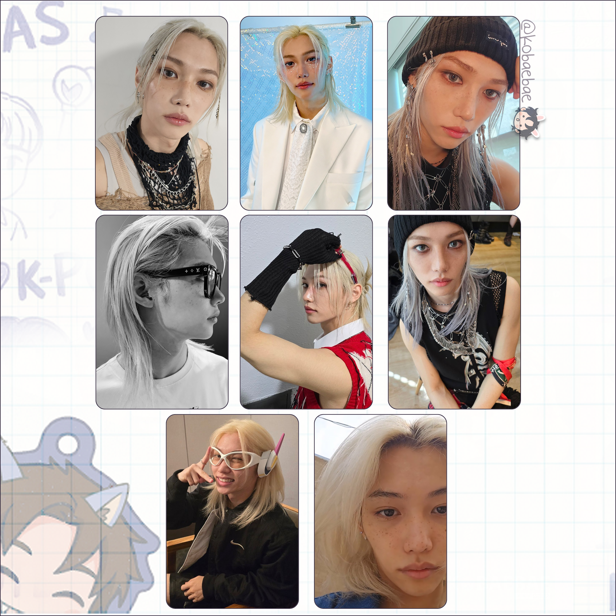 Skz (Stray Kids) - Felix handmade photocards kpop inspired - Set 10