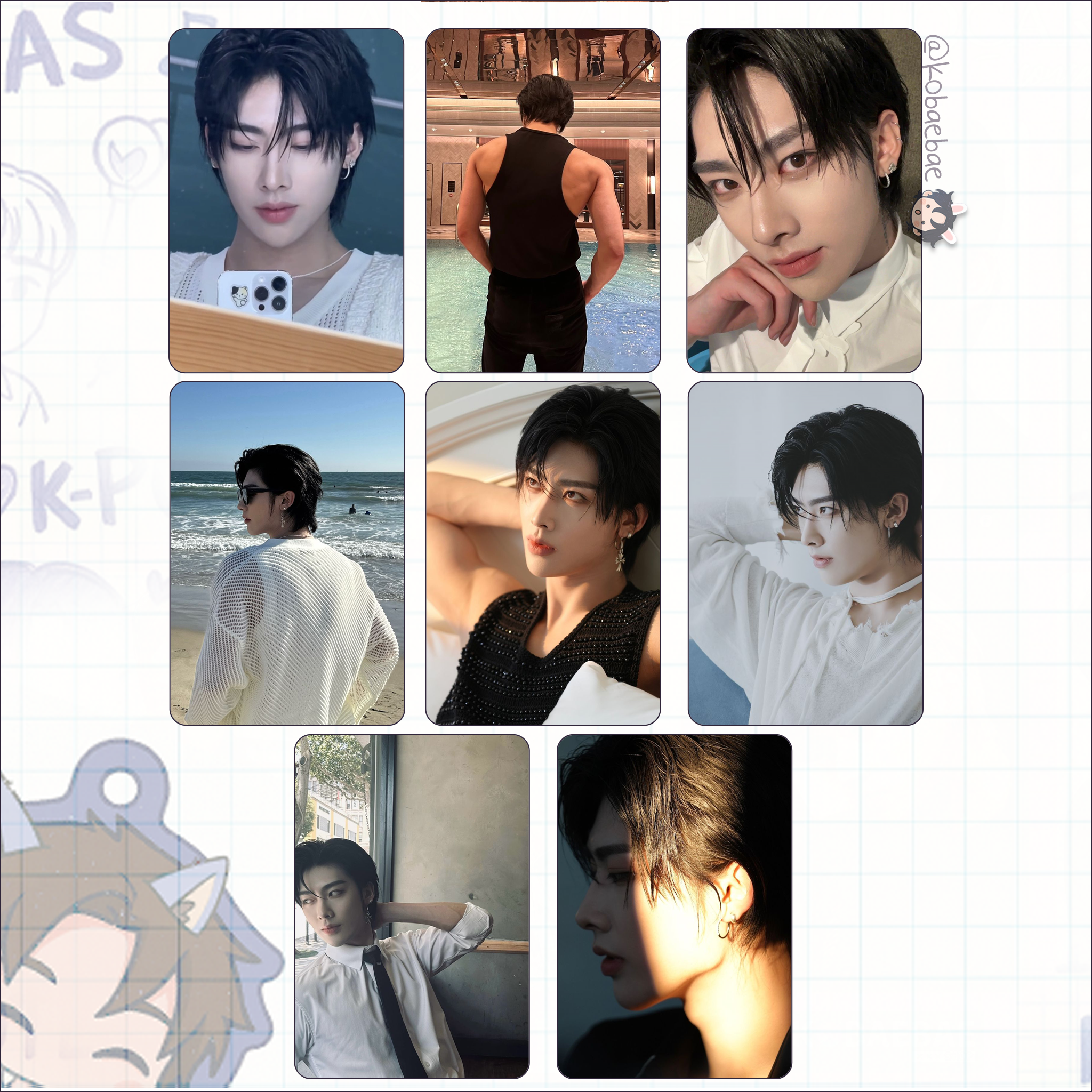 Zb1 - Ricky handmade photocards kpop inspired - Set 3