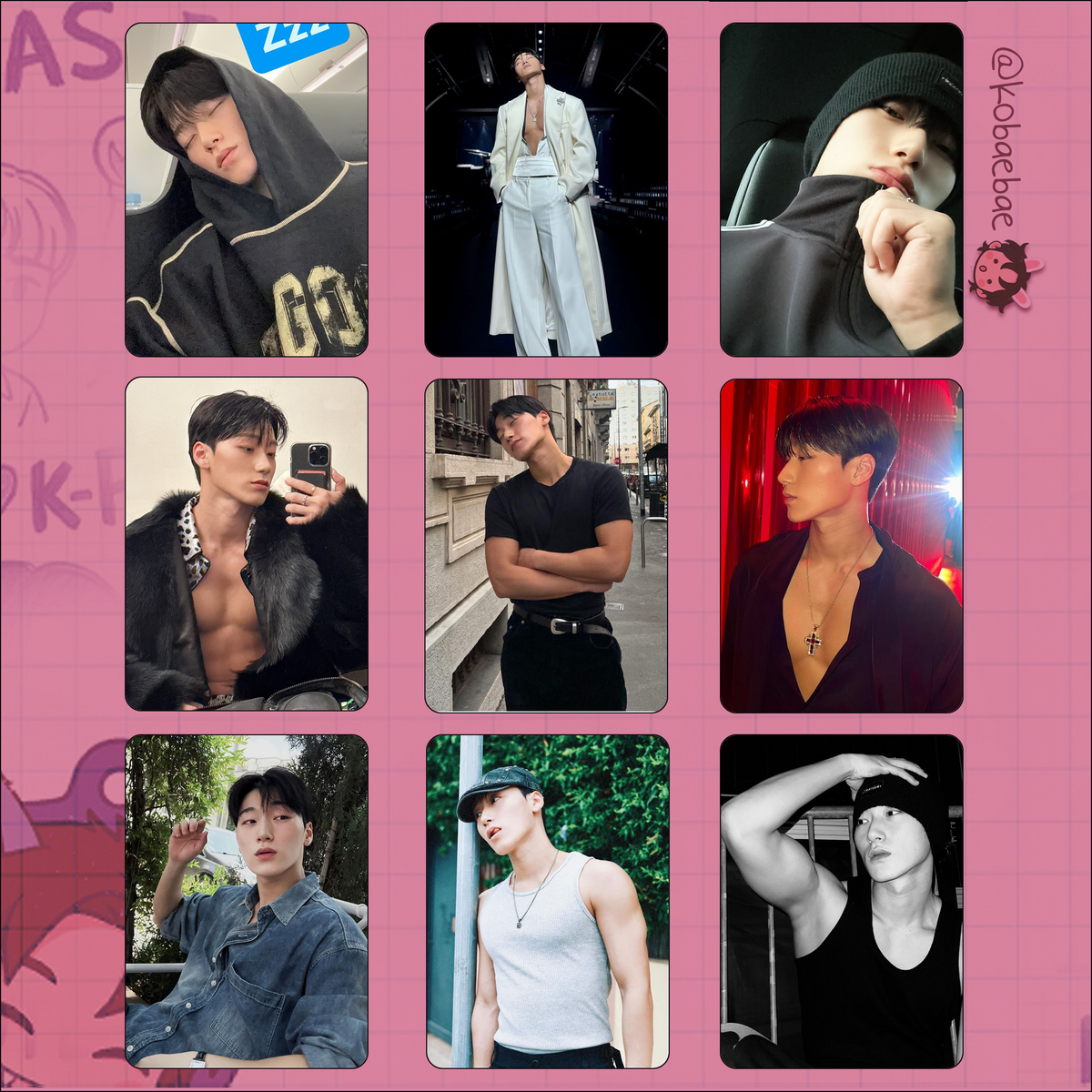 Ateez - San handmade photocards kpop inspired - set 6