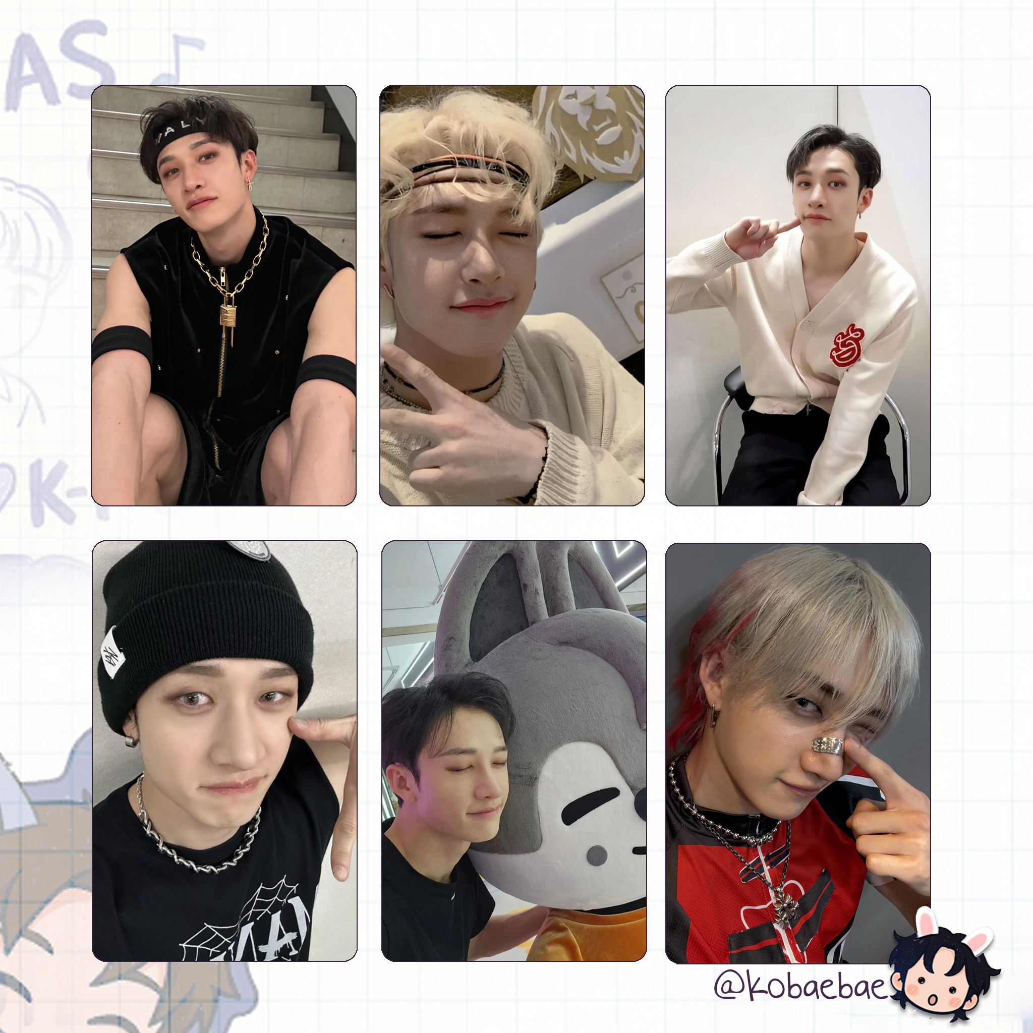 Stray Kids (Skz) - Chan Handmade photocards kpop inspired - Bias set 5