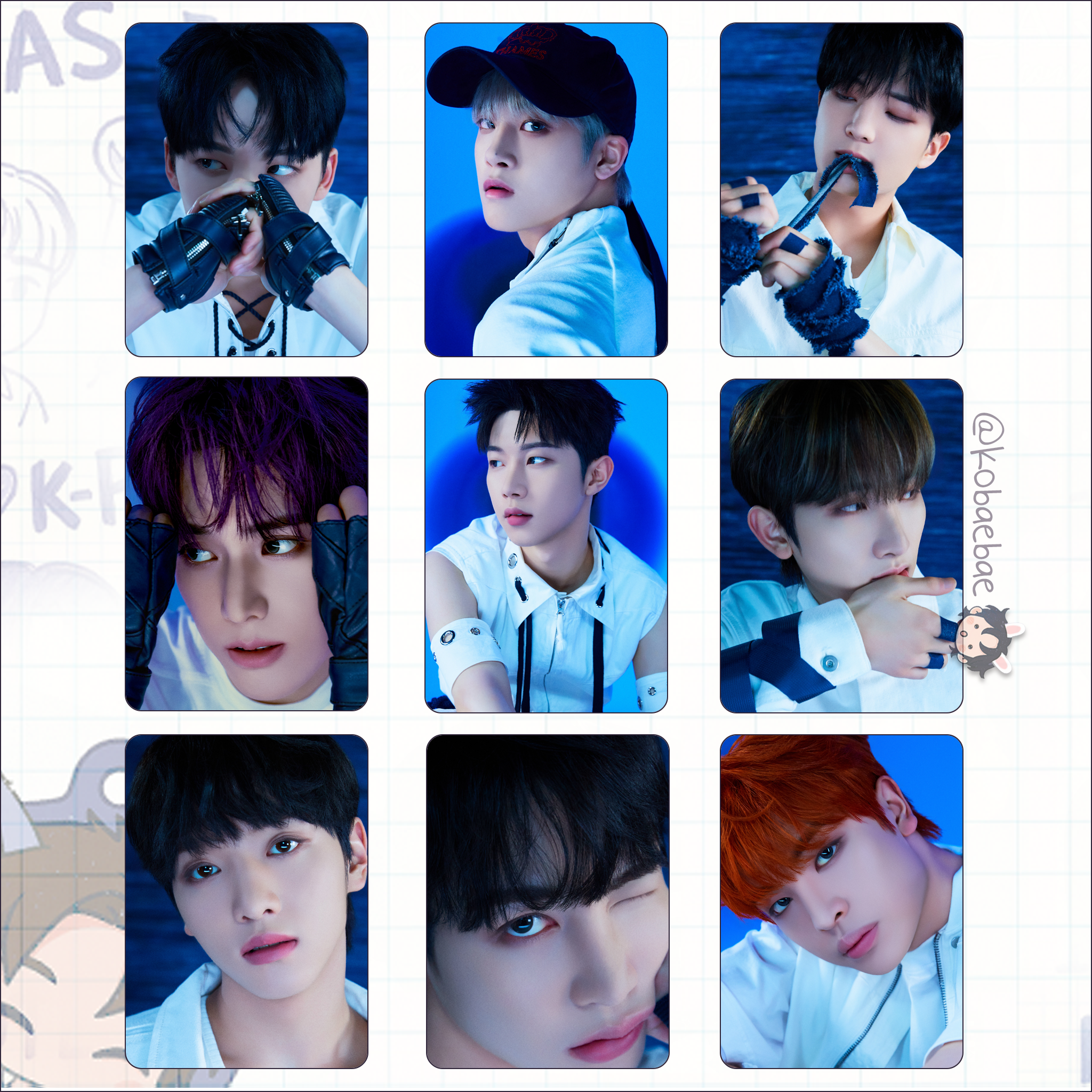 Xkrs - Watch Out handmade photocards kpop inspired - Set Poster Bias