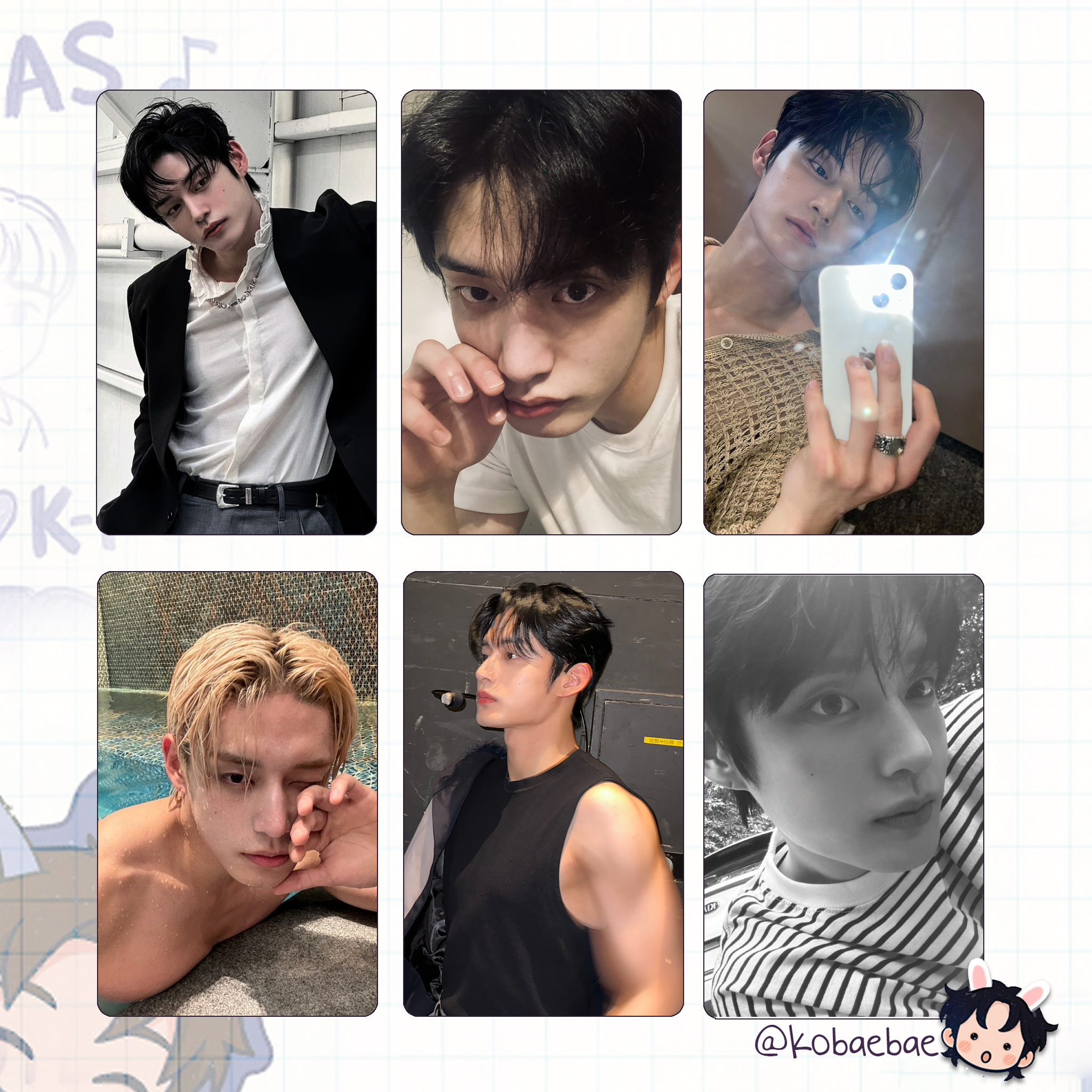 Zb1 - Jiwoong handmade photocards kpop inspired - Set 2