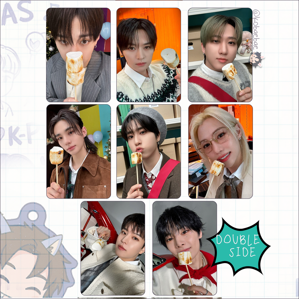 Skz - Christmas Stay4 Handmade photocards kpop inspired - Double side set