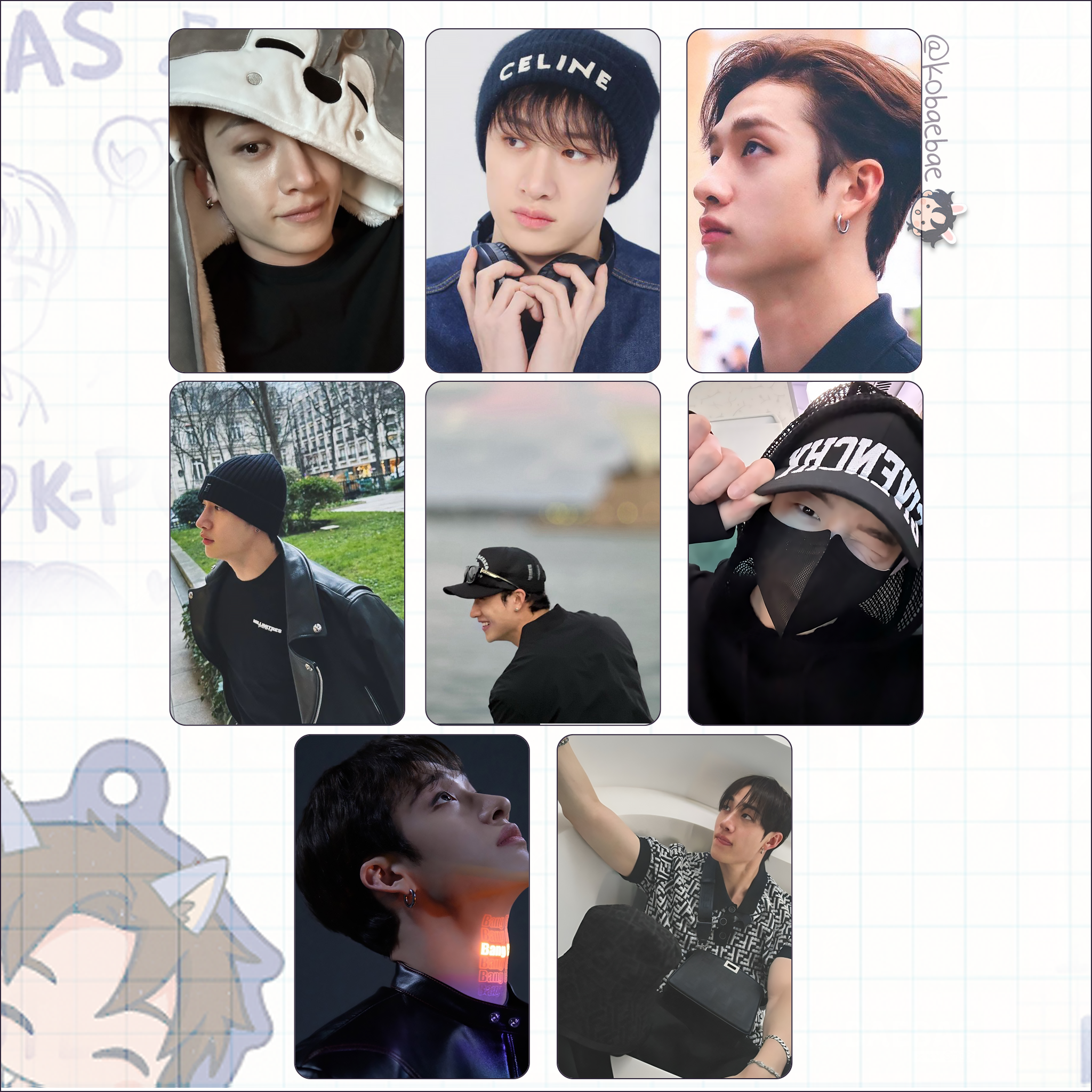 Stray Kids (Skz) - Chan Handmade photocards kpop inspired - Bias set 7