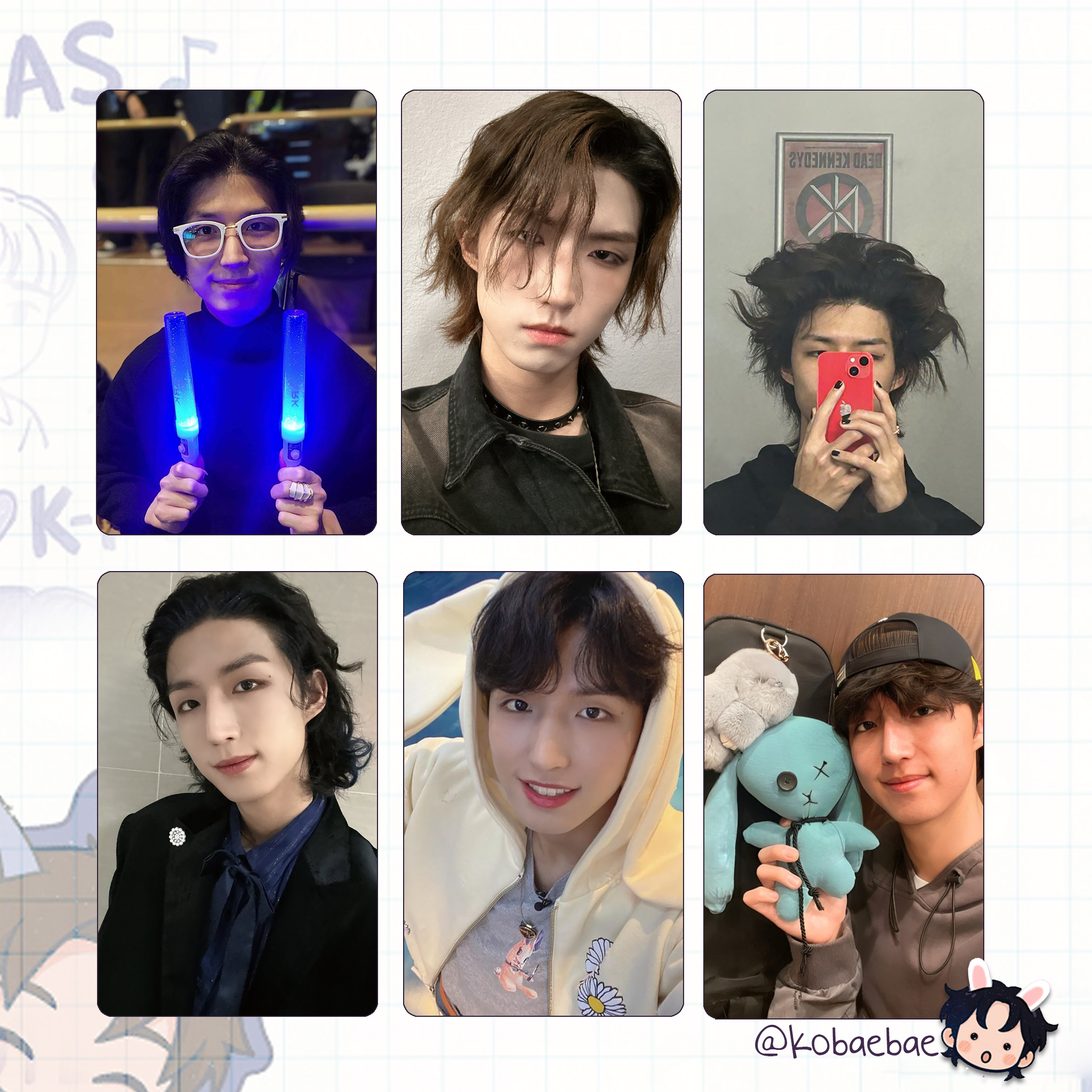 XHR - Junhan Handmade photocards kpop inspired - Bias set 2
