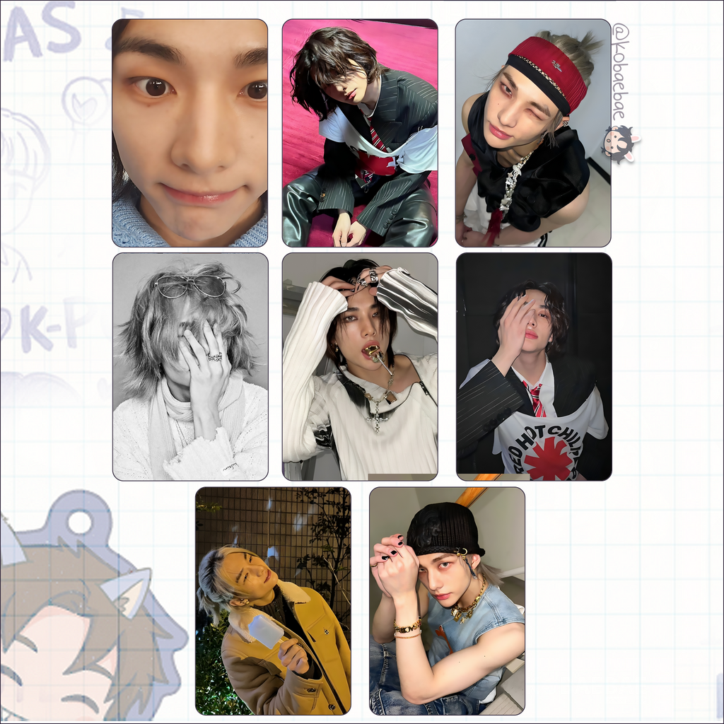 Stray Kids (Skz) - Hyune Handmade photocards kpop inspired - Bias set 7