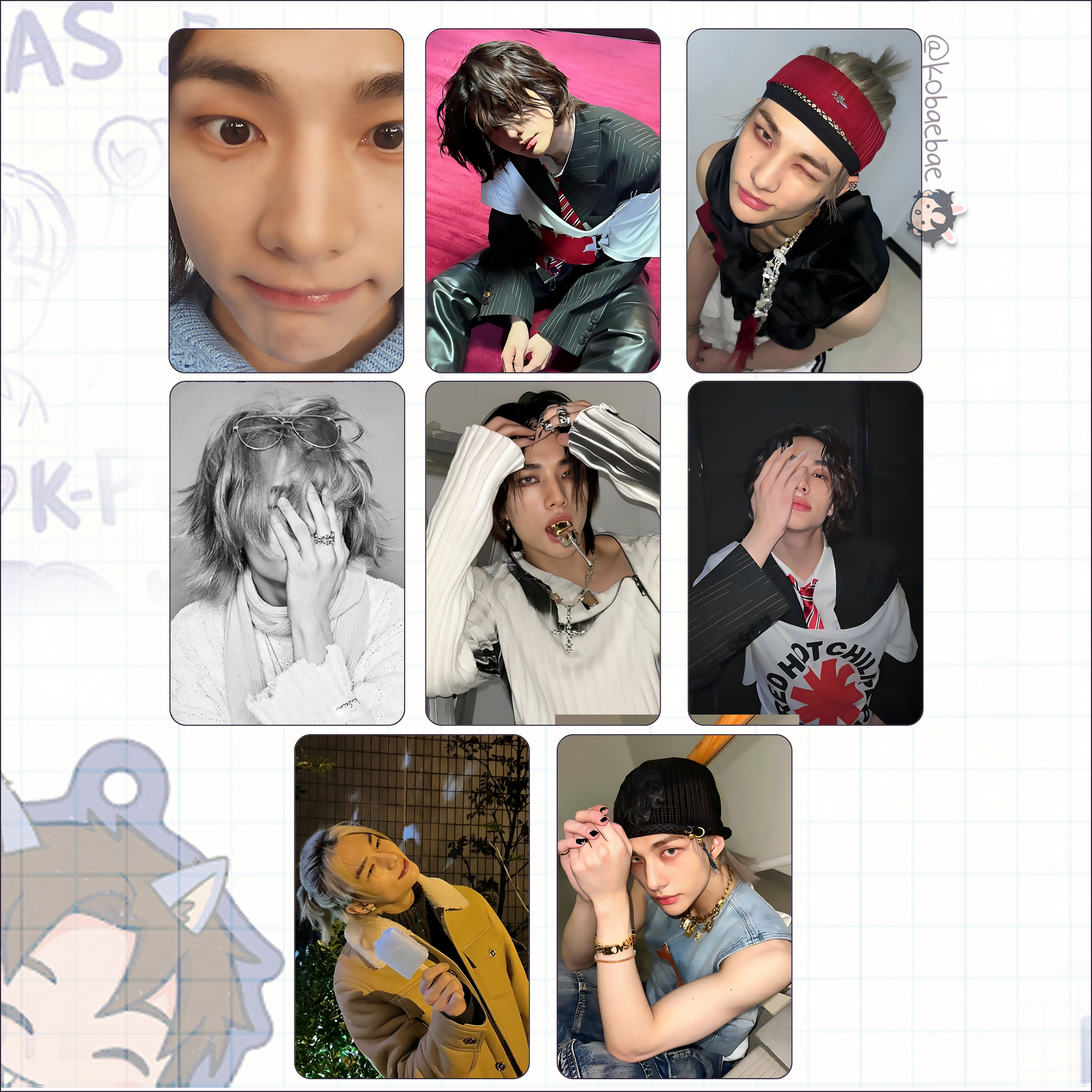Stray Kids (Skz) - Hyune Handmade photocards kpop inspired - Bias set 7
