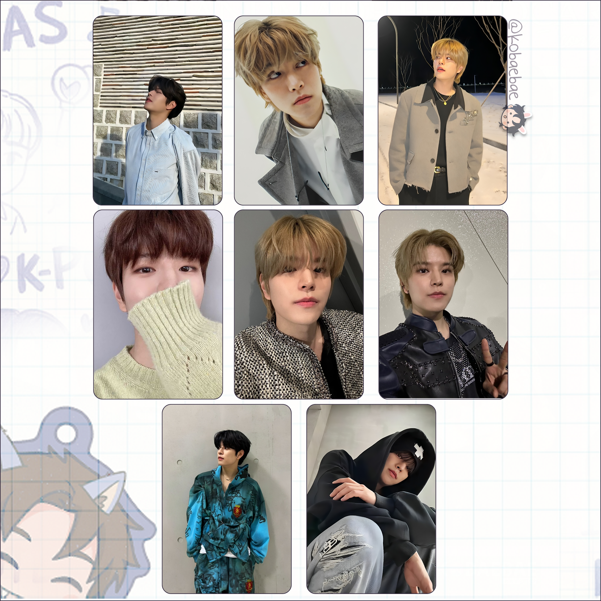Stray Kids (Skz) - Min Handmade photocards kpop inspired - Bias set 7