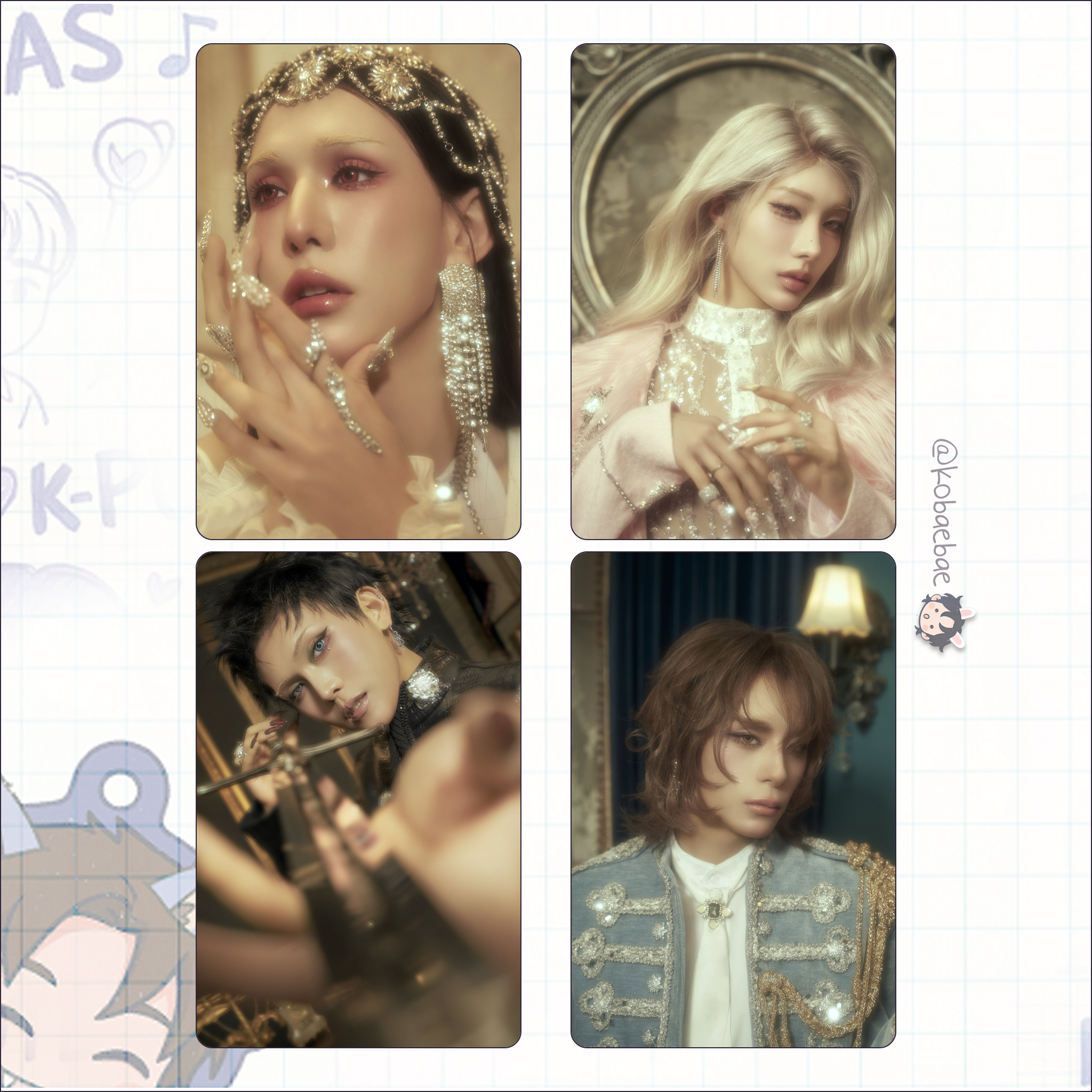 Xlov - 2nd Mini Album handmade photocards kpop inspired - Set 1