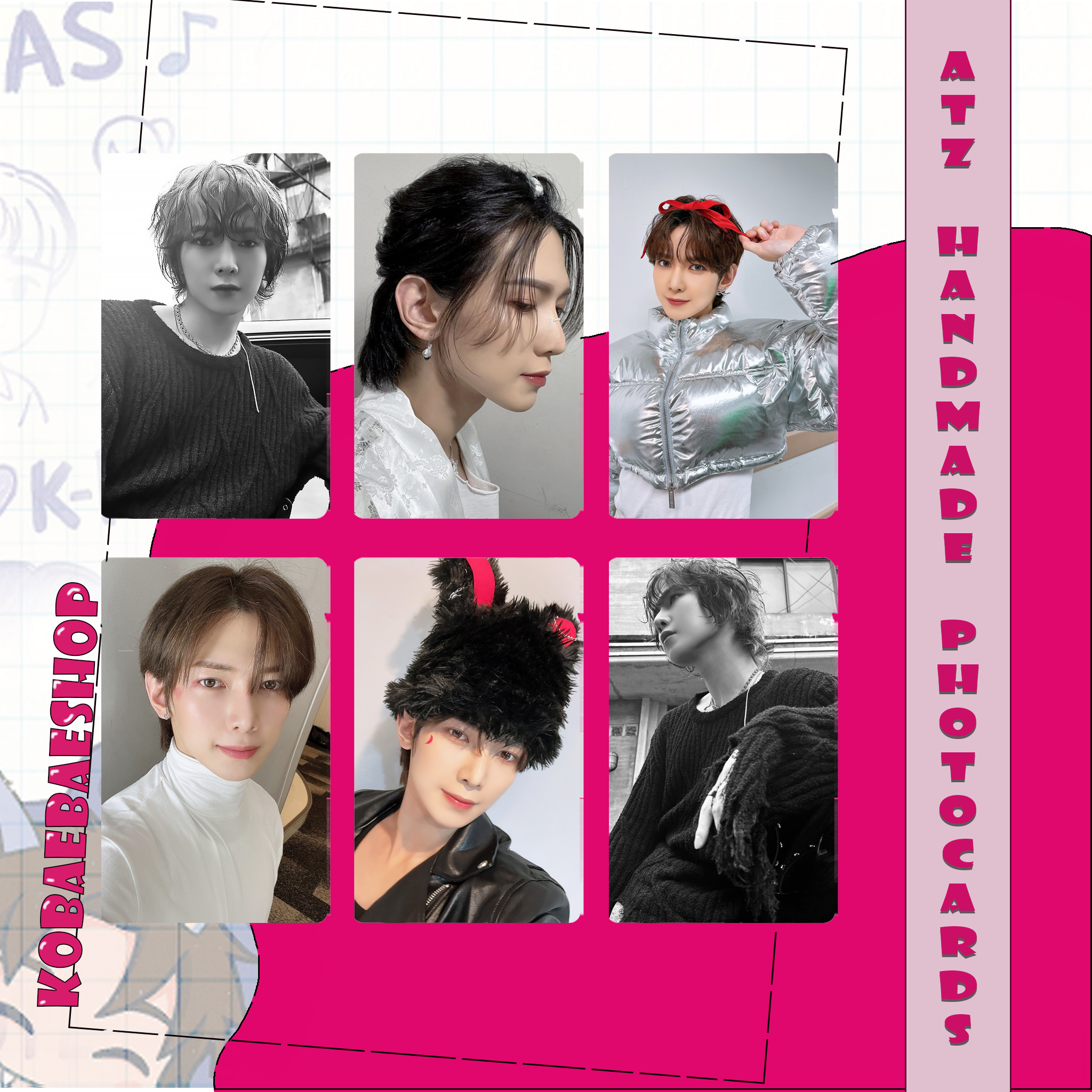 Atz - Yeo handmade photocards kpop inspired - Set 3