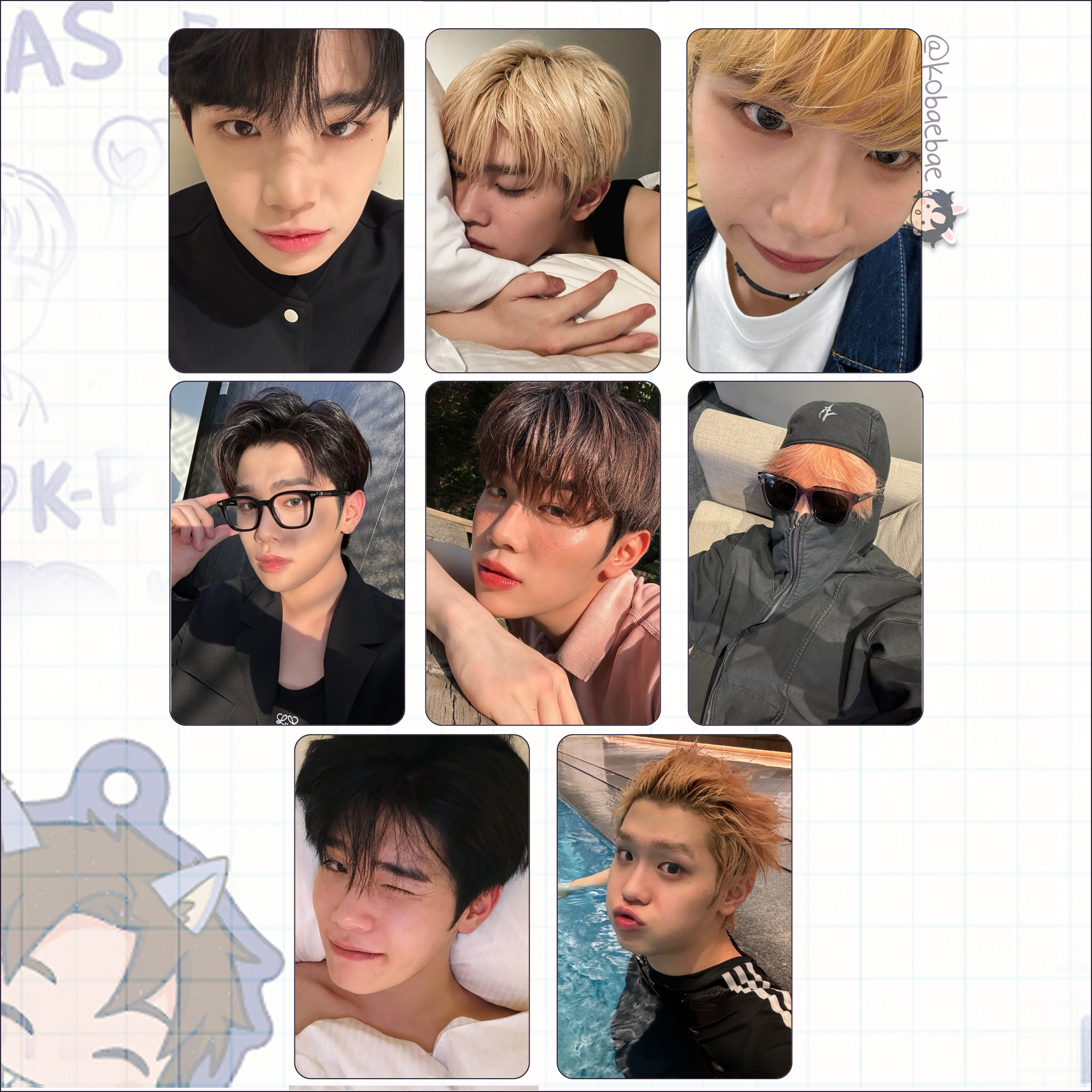 Zb1 - Taerae handmade photocards kpop inspired - Set 3