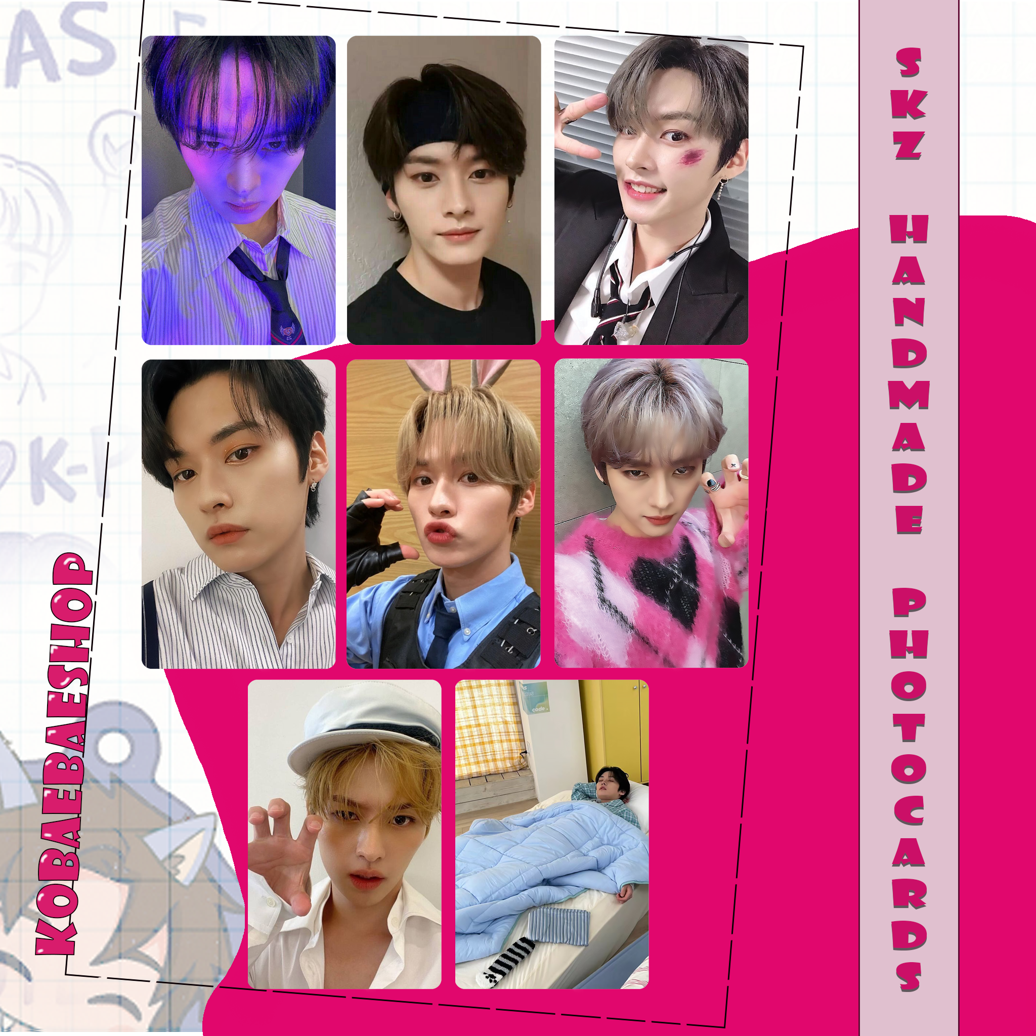 Skz - Lino Handmade photocards kpop inspired - Bias set 4
