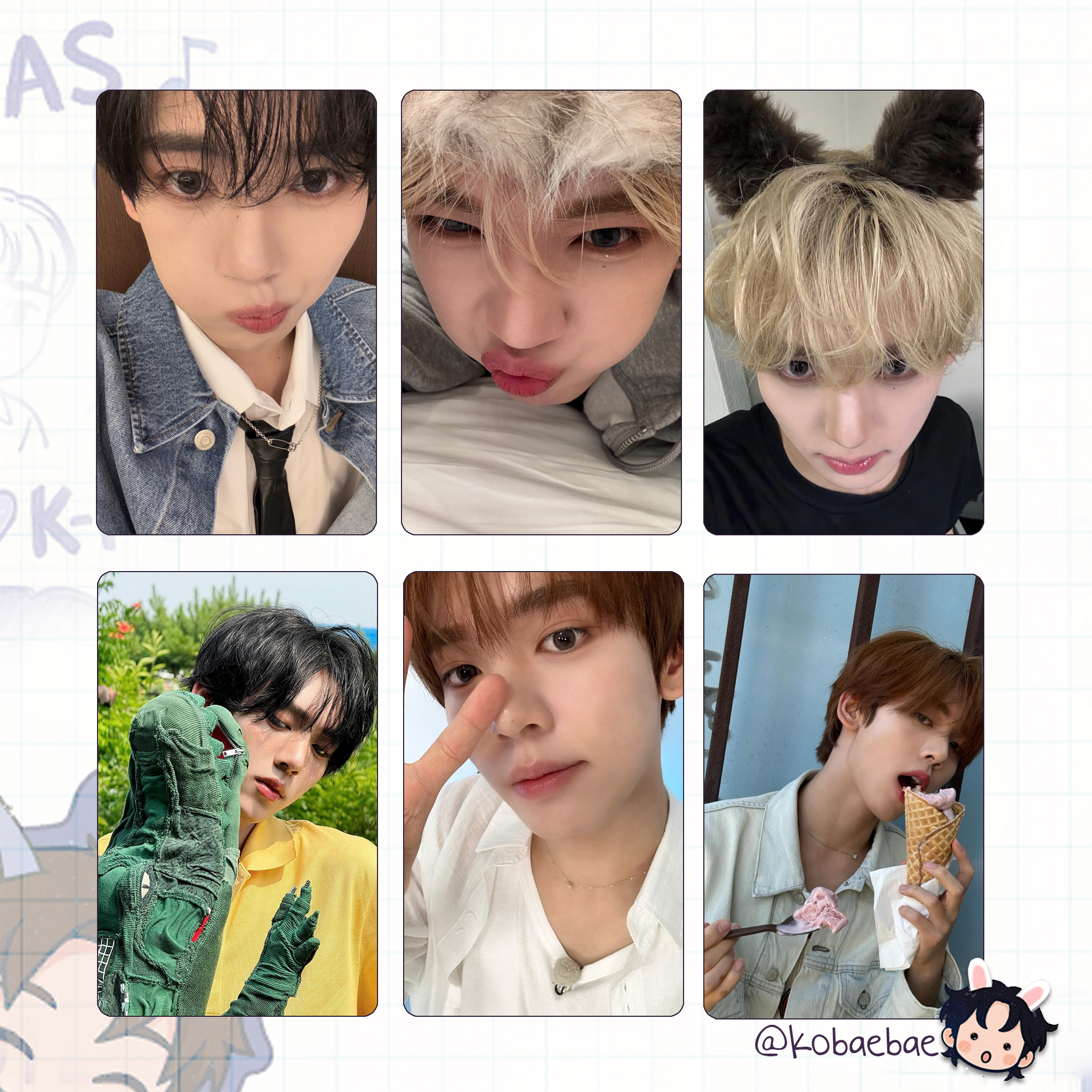 Zb1 - Yujin handmade photocards kpop inspired - Set 2