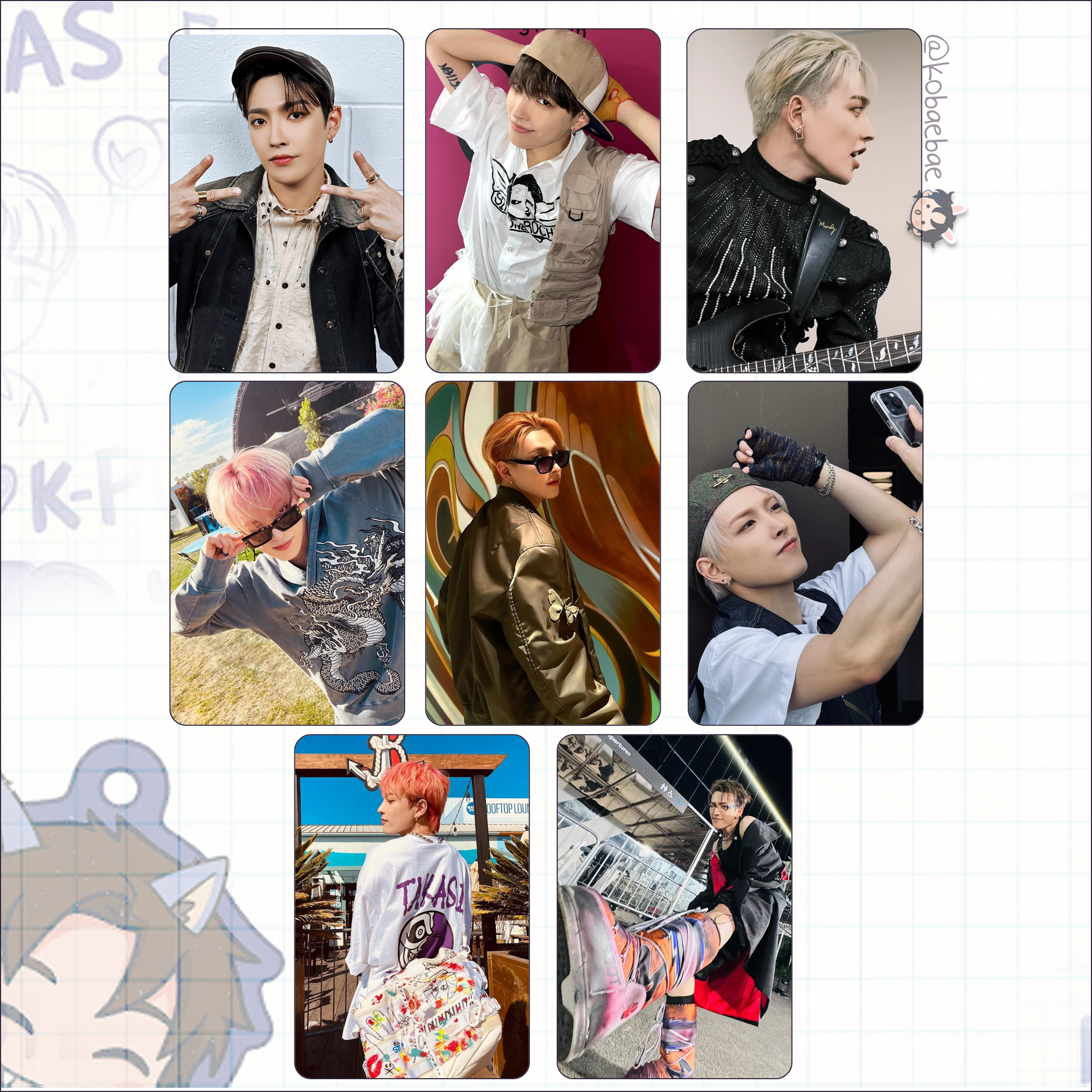 Atz - Hongjoong handmade photocards kpop inspired - Set 5