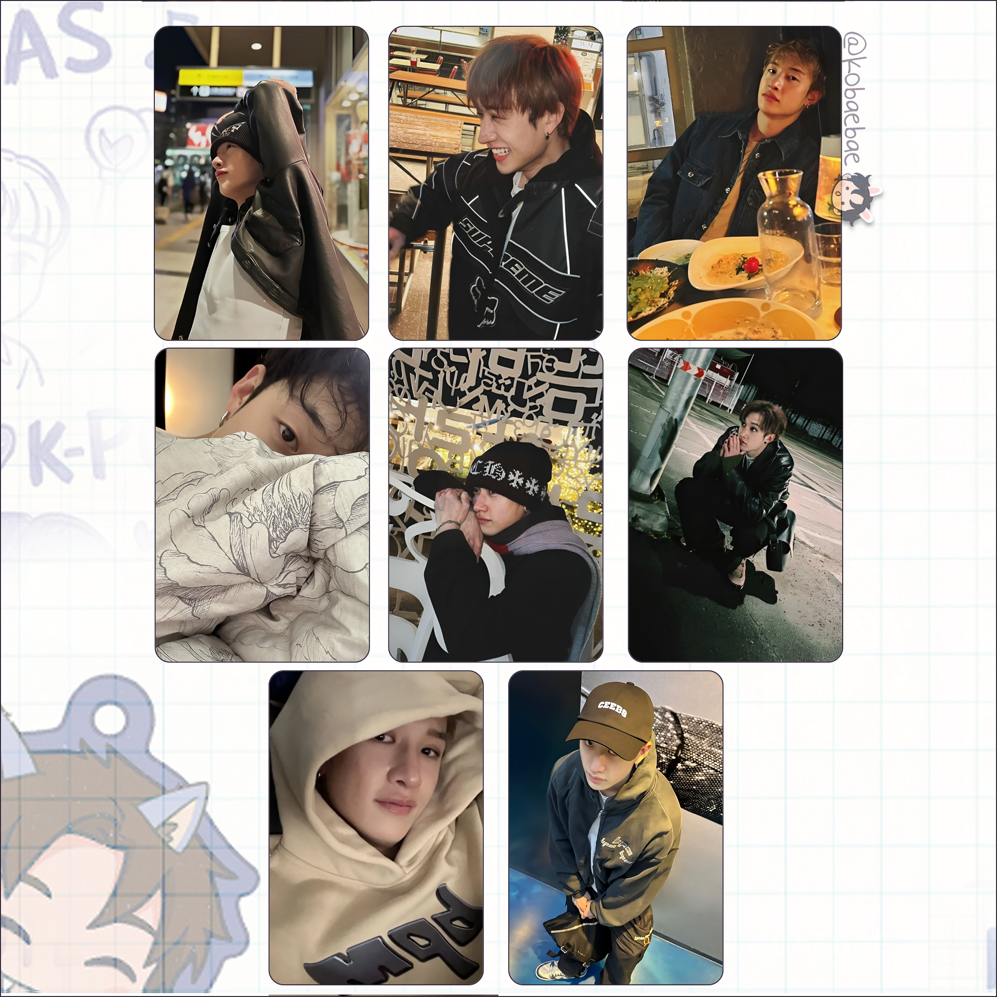 Skz (Stray Kids) - Chan handmade photocards kpop inspired - Set 6