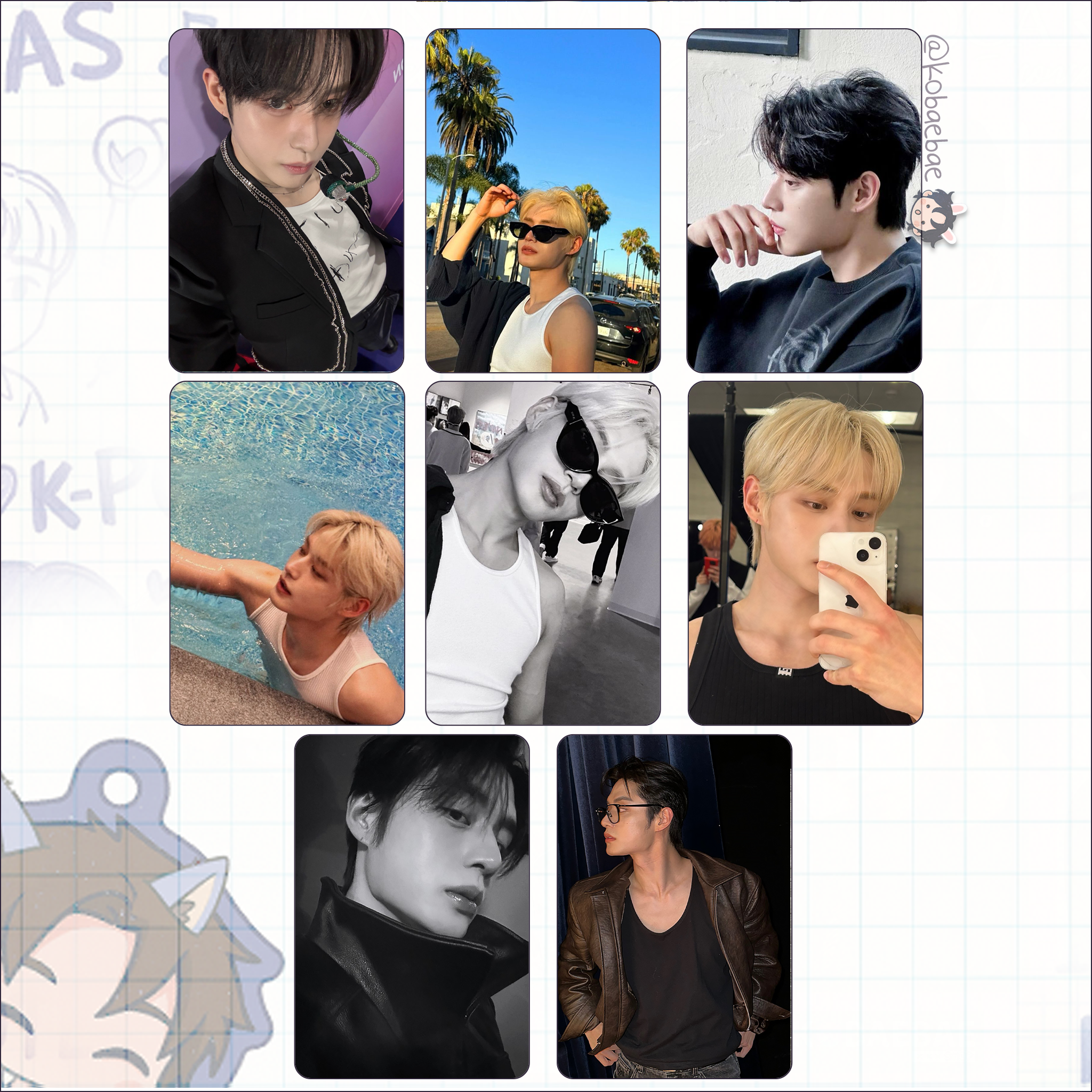 Zb1 - Jiwoong handmade photocards kpop inspired - Set 3