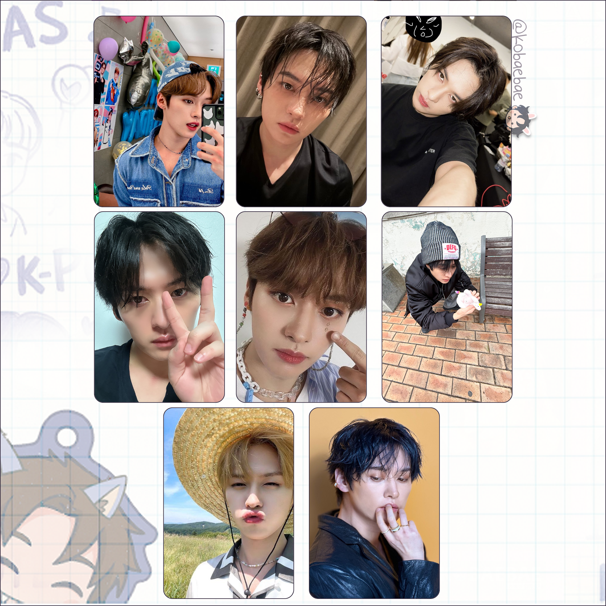 Skz (Stray Kids) - Lee Know handmade photocards kpop inspired - Set 10